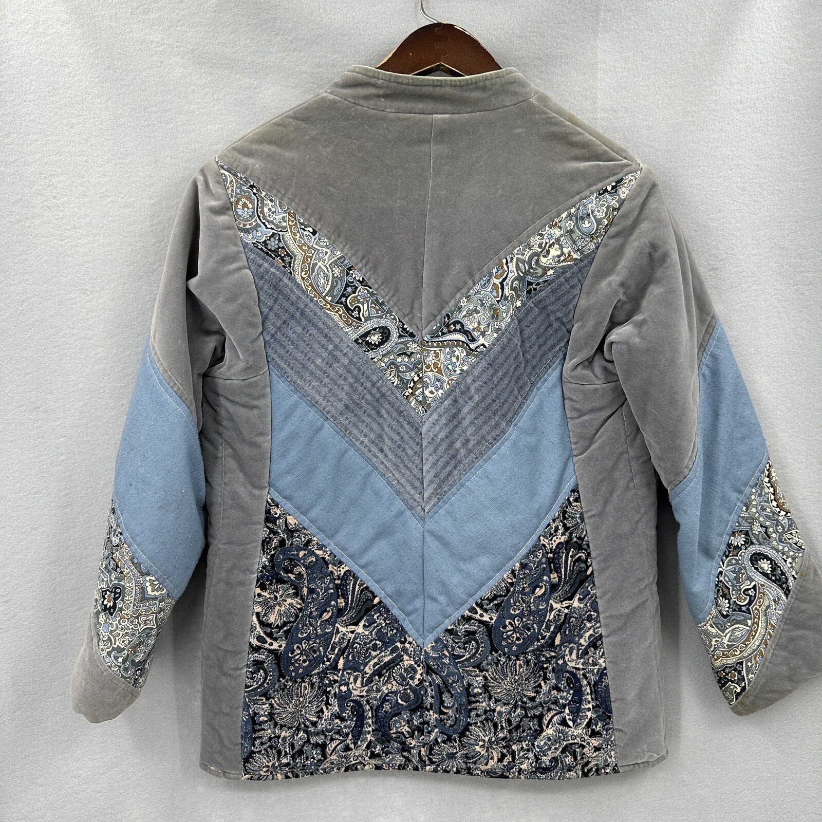 Vintage Jack Slote Jacket Women M Patchwork Cottagecore Quilted Boho Granny READ