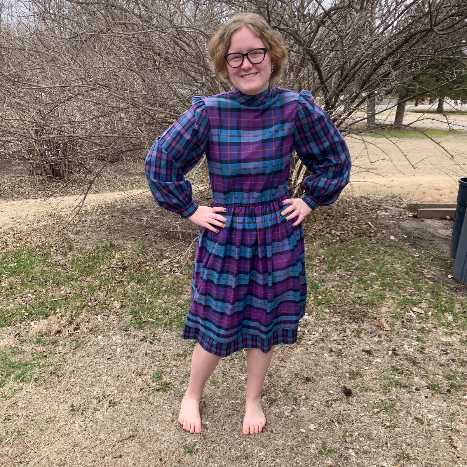 Vintage Applause II by Marge Kane Plaid Dress Twee Size 8