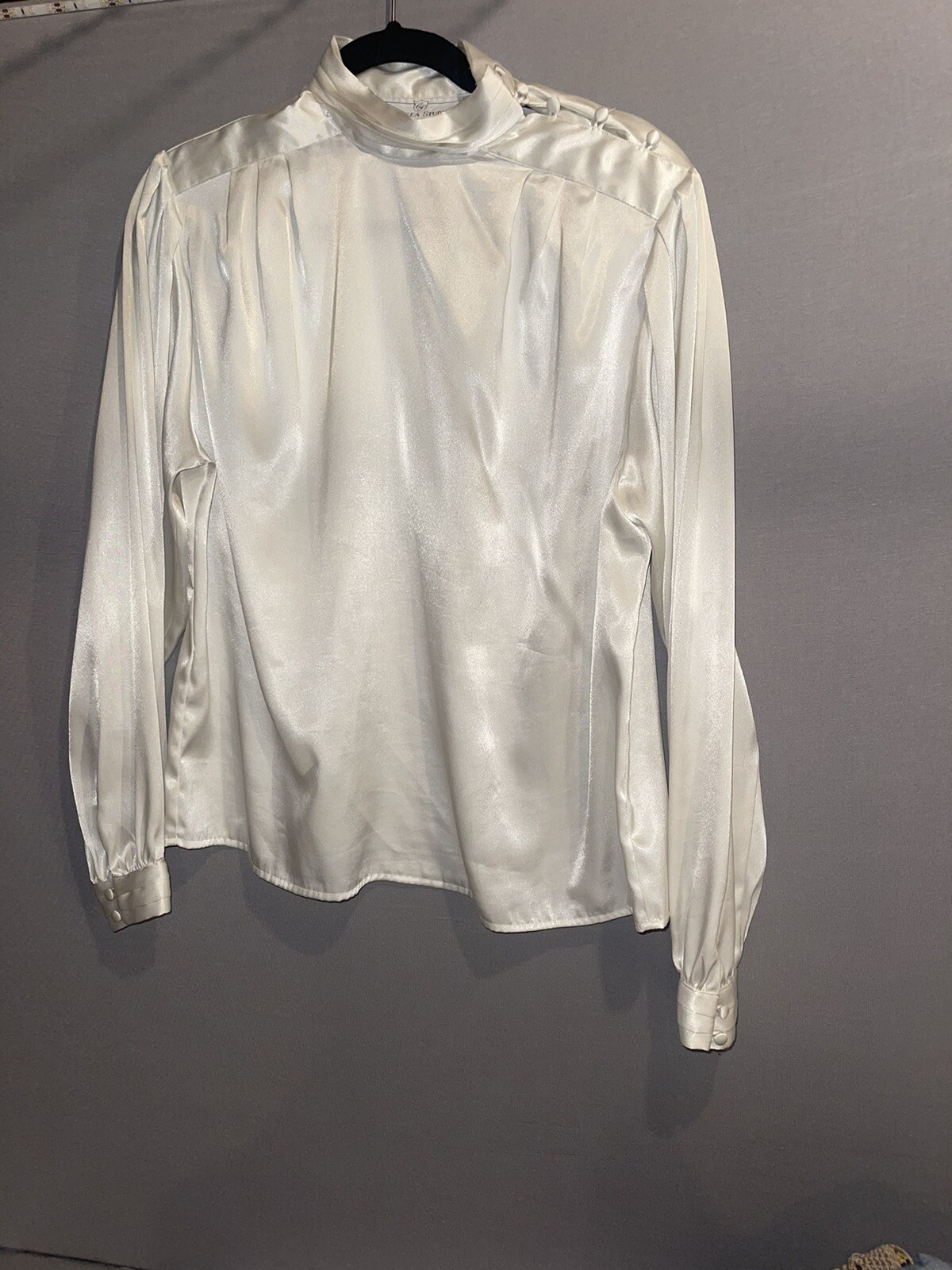 Vintage Silky Shirt Satin Buttons Size 10