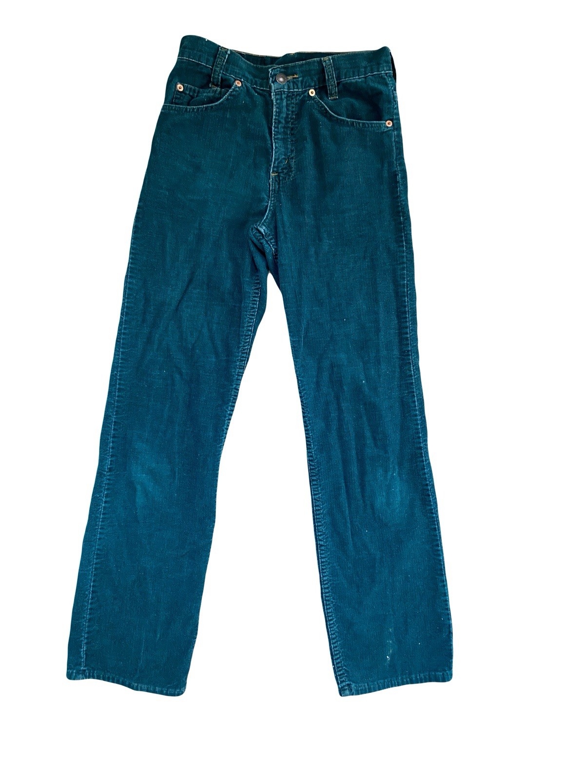 Levi’s Teal/Green Orange Tab Corduroy Straight Leg W26 L30 Student 716-1599