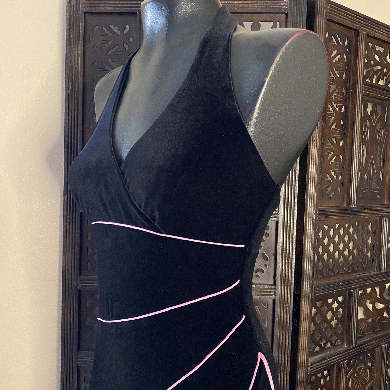 vintage velvet cascading hi-low maxi Dress By Blondie Nites Jaslene Size 3