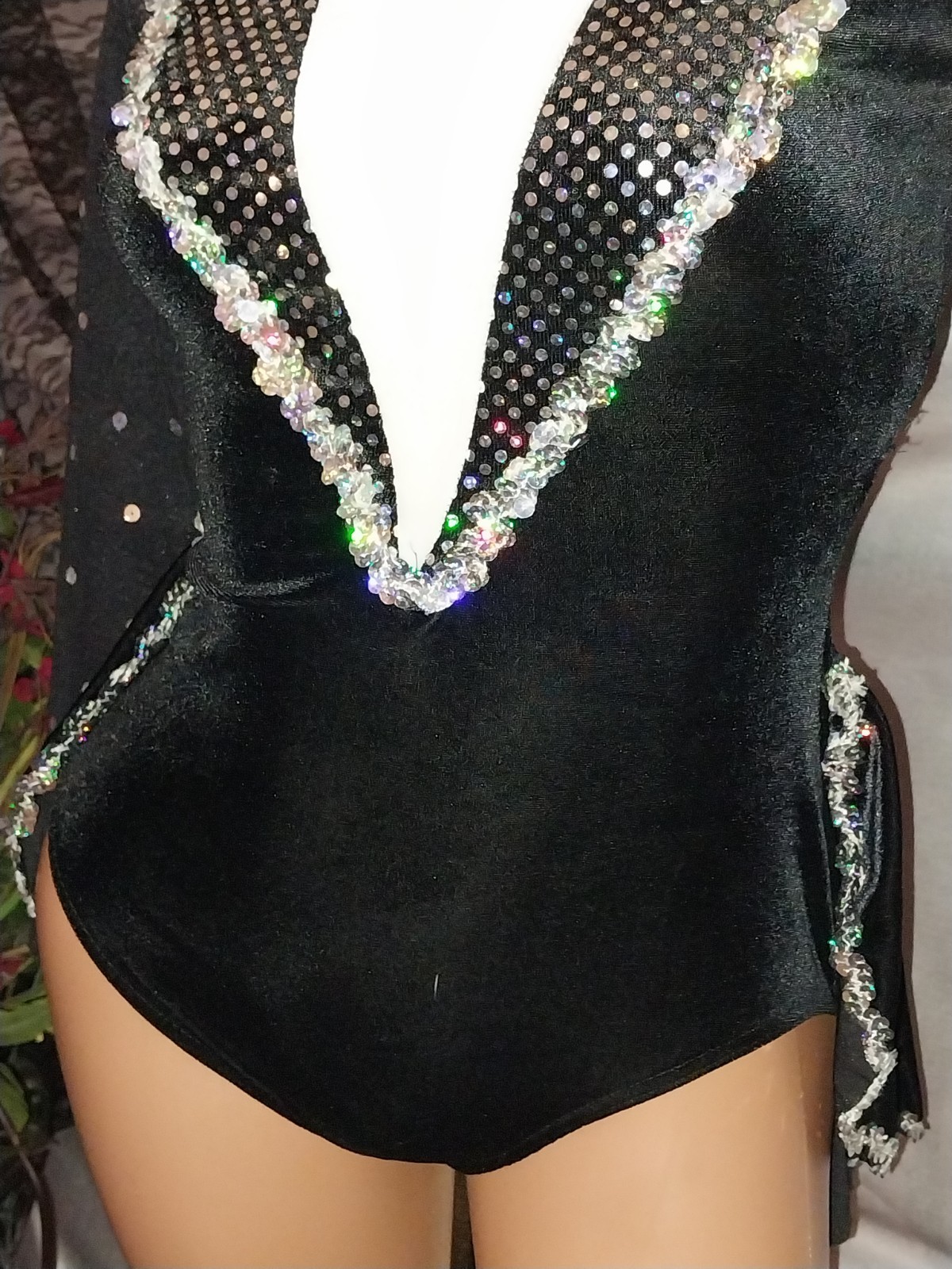 VTG 80S SILKY LEOTARD TUX BOW TIE PENGUIN TAIL BODYSUIT COSTUME DANCE PARTY S