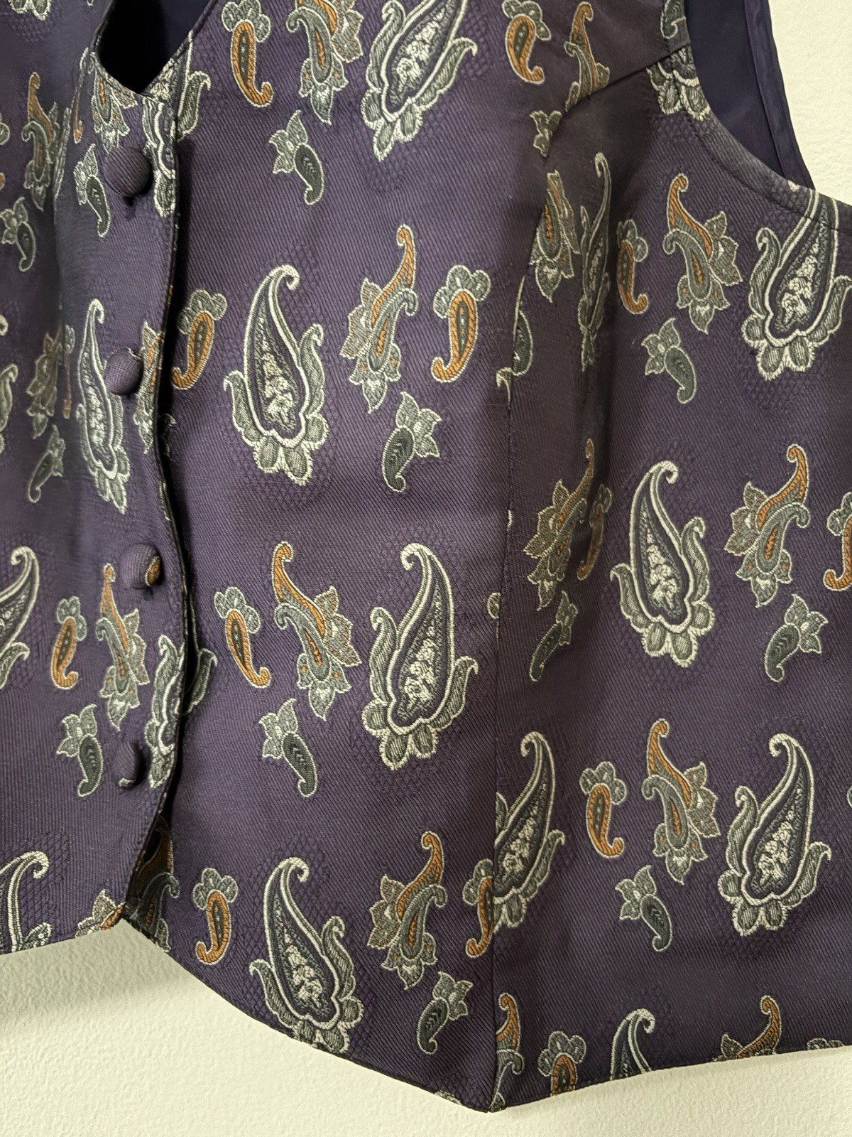 VTG Victoria Secret 100% Silk Paisley Vest Wide Leg Pants Loungewear Set Small