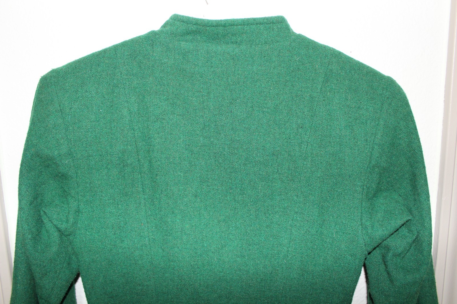 Vtg 50s Fit Flare Circle Skirt Coat Green Wool Princess Seam Small S 1950s