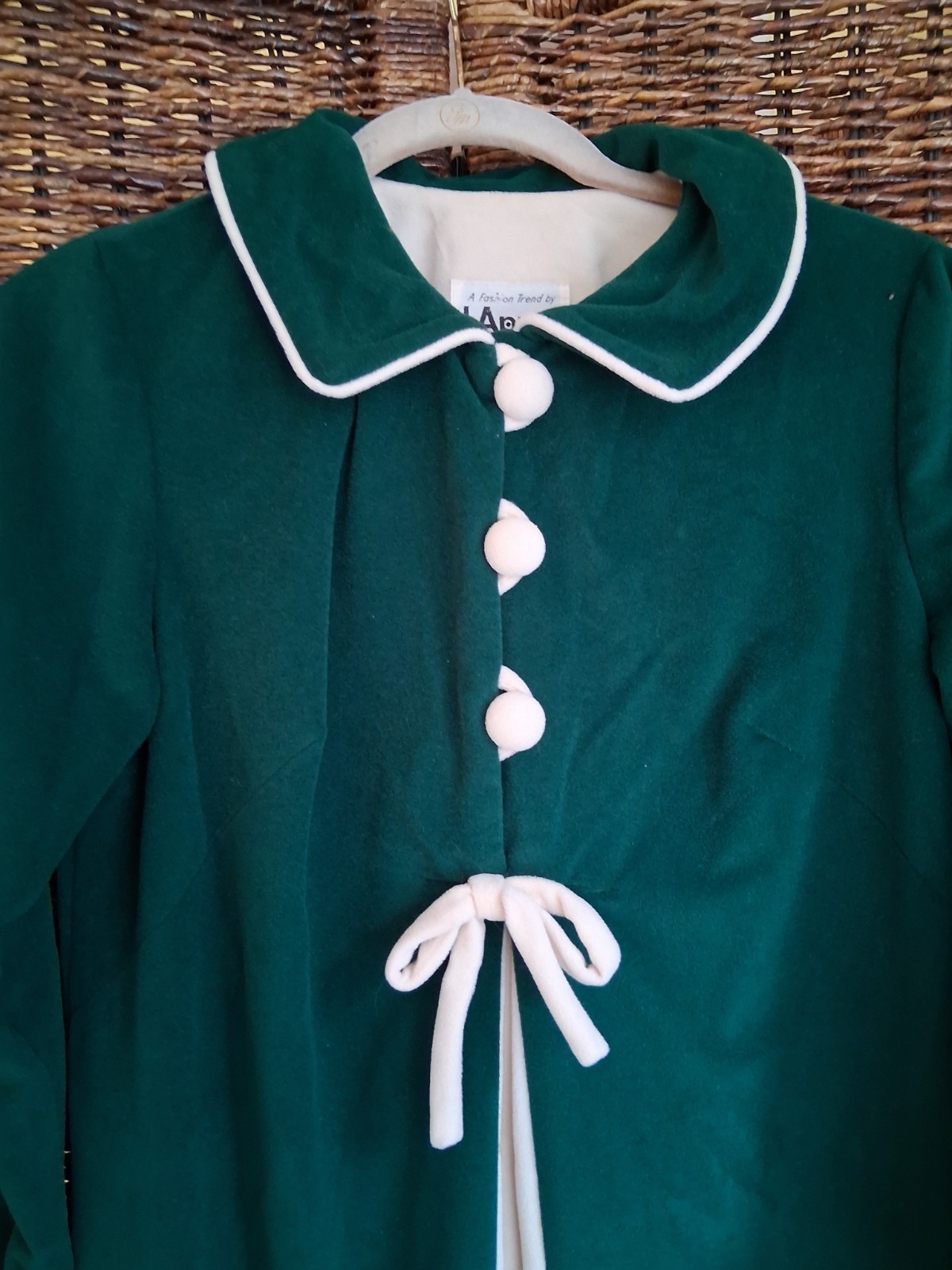 Vintage I- APPEL Long Velour Robe Womens Velvety BIG BUTTONS, Big Pleat,