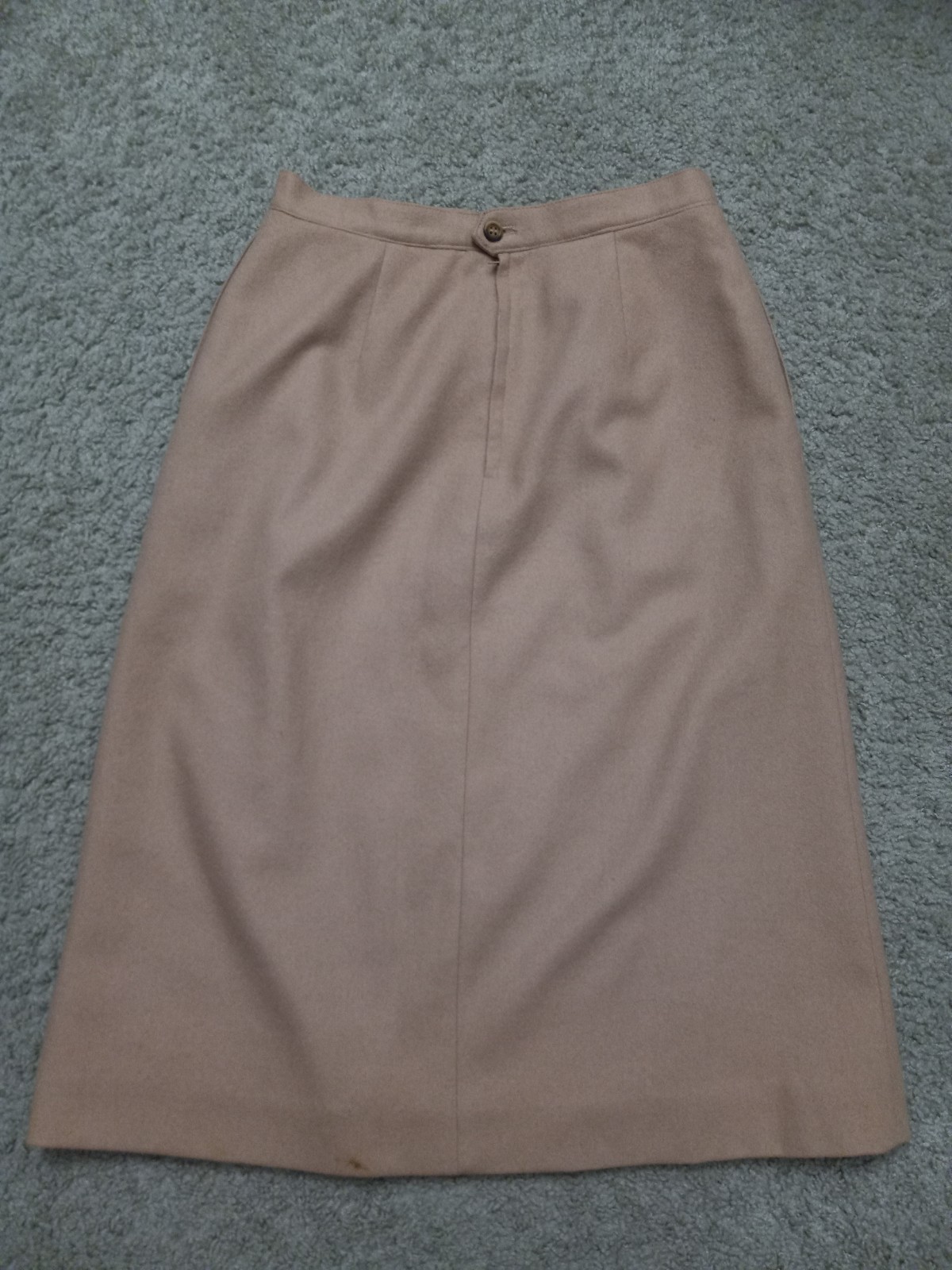 Vtg 70’s Glen Echo Skirt Suit Women’s 8 Camel Tan Academic 2pc FLAWS Wool Blend