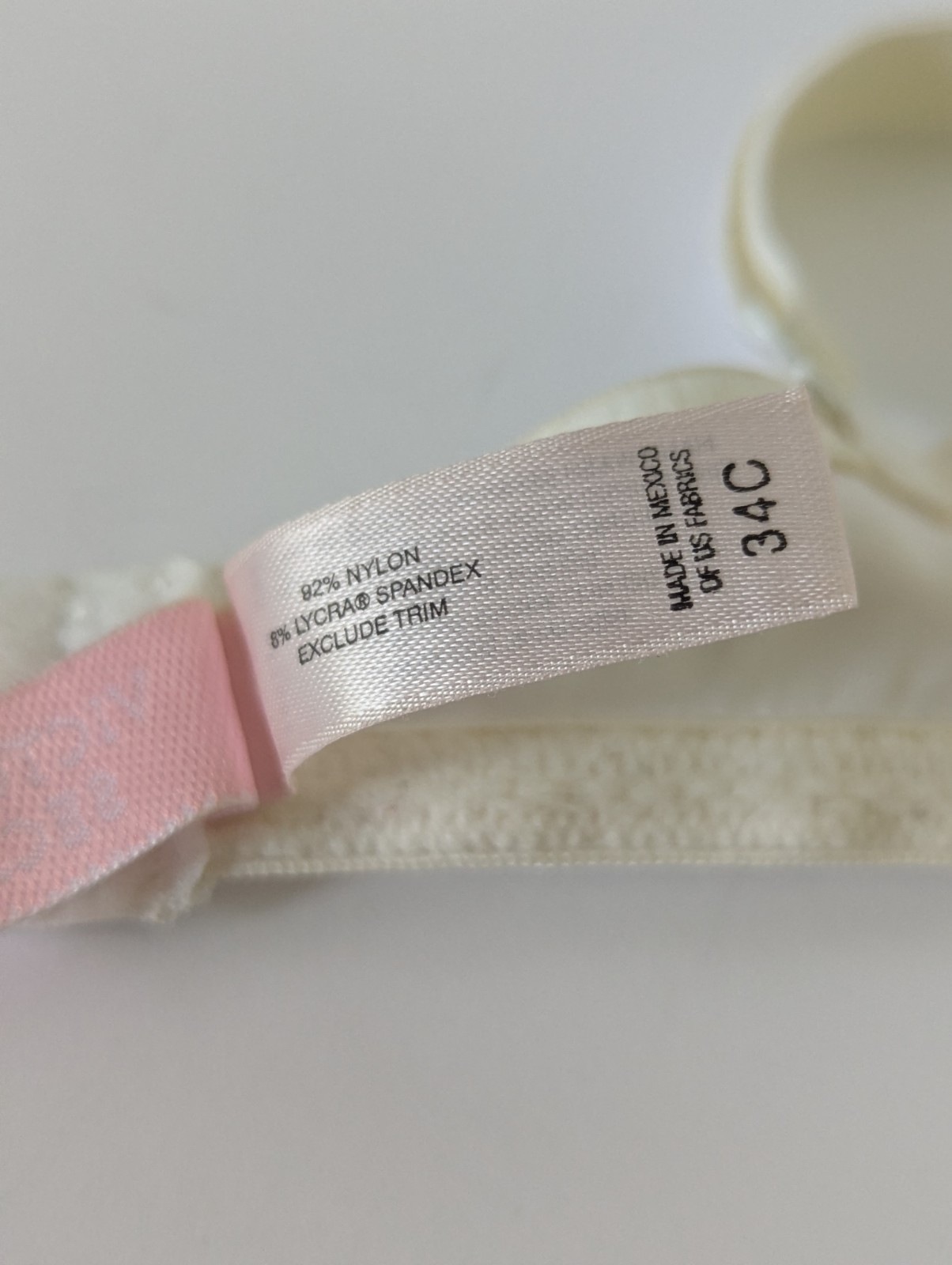 Vintage Victorias Secret Second Skin Satin Bra Miracle White Bow 34C 2002