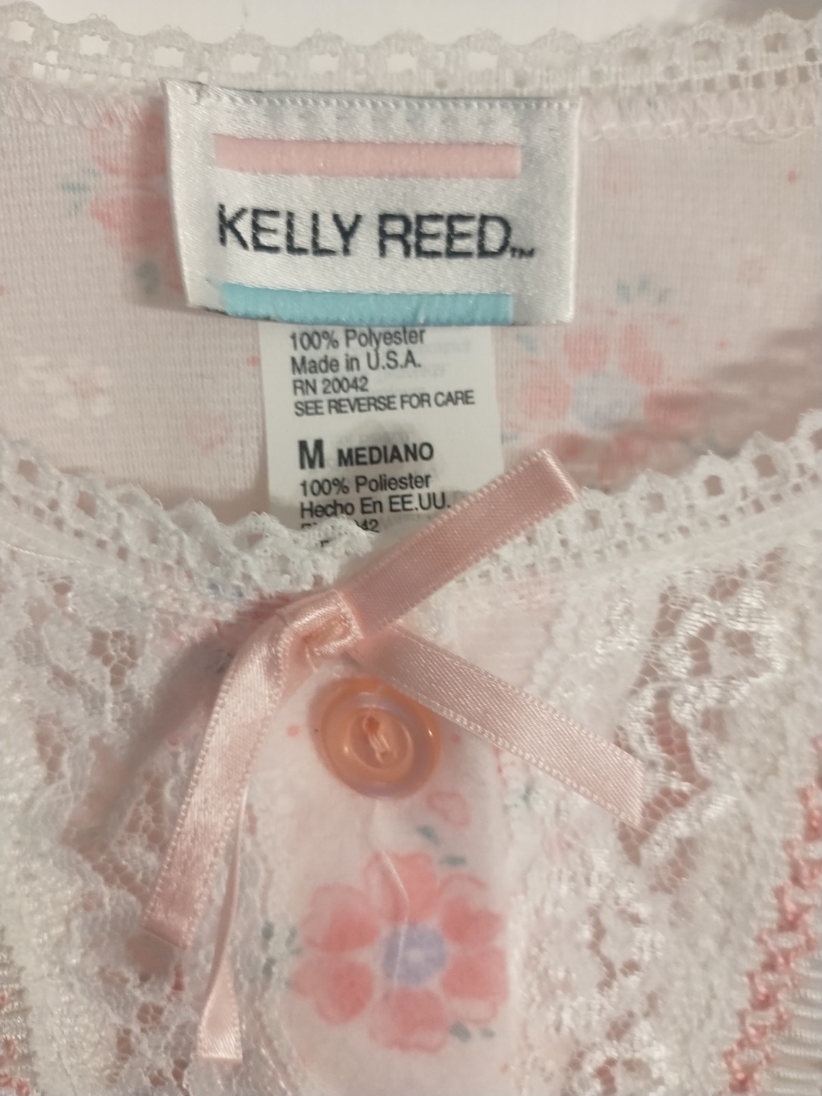 Grandma Vintage NWT Night Gown Granny Core Pink Med Gift Floral Kelly Reed 90s