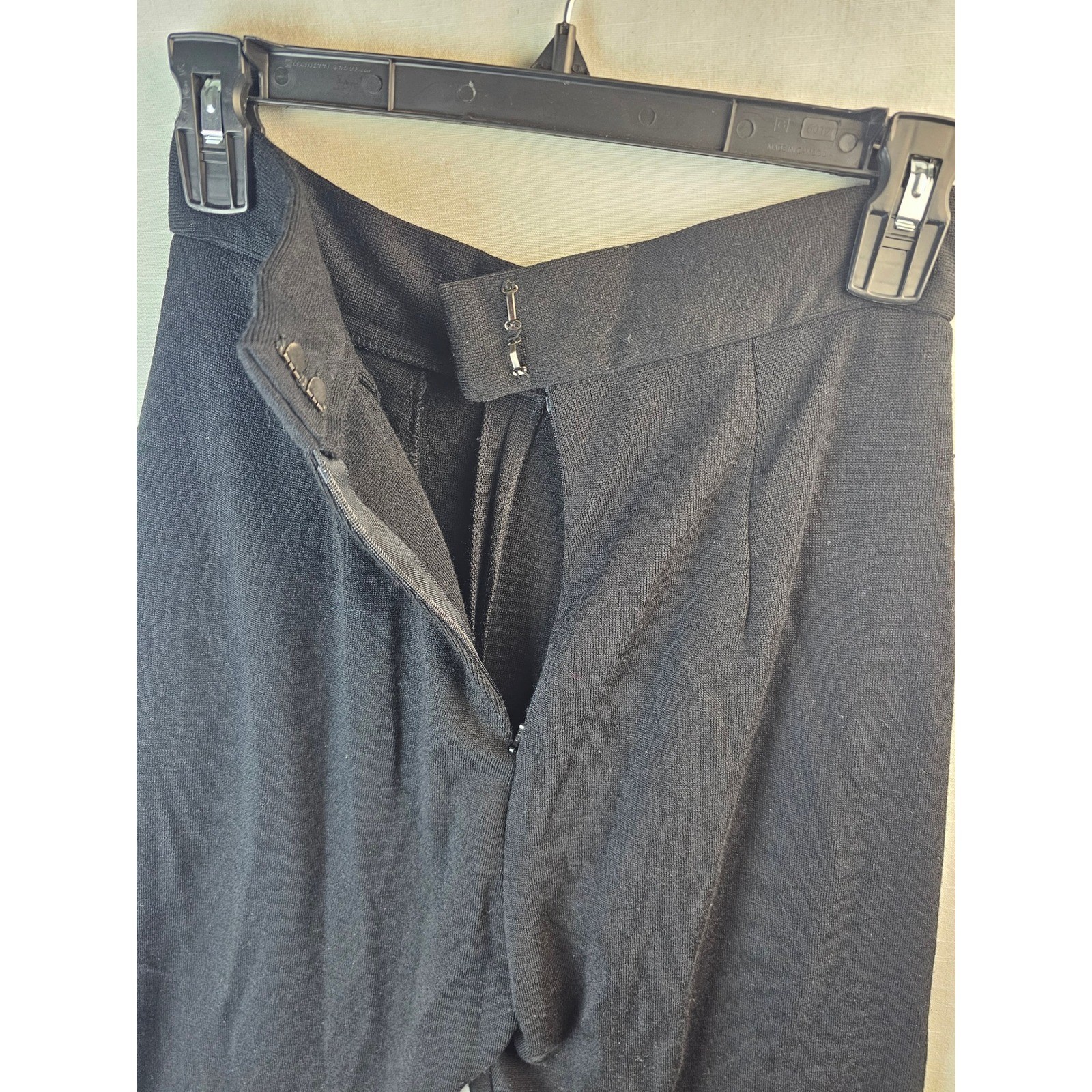Vintage Woolmark 100% Merino Wool High Waisted Pleated Tapered Pants Black S