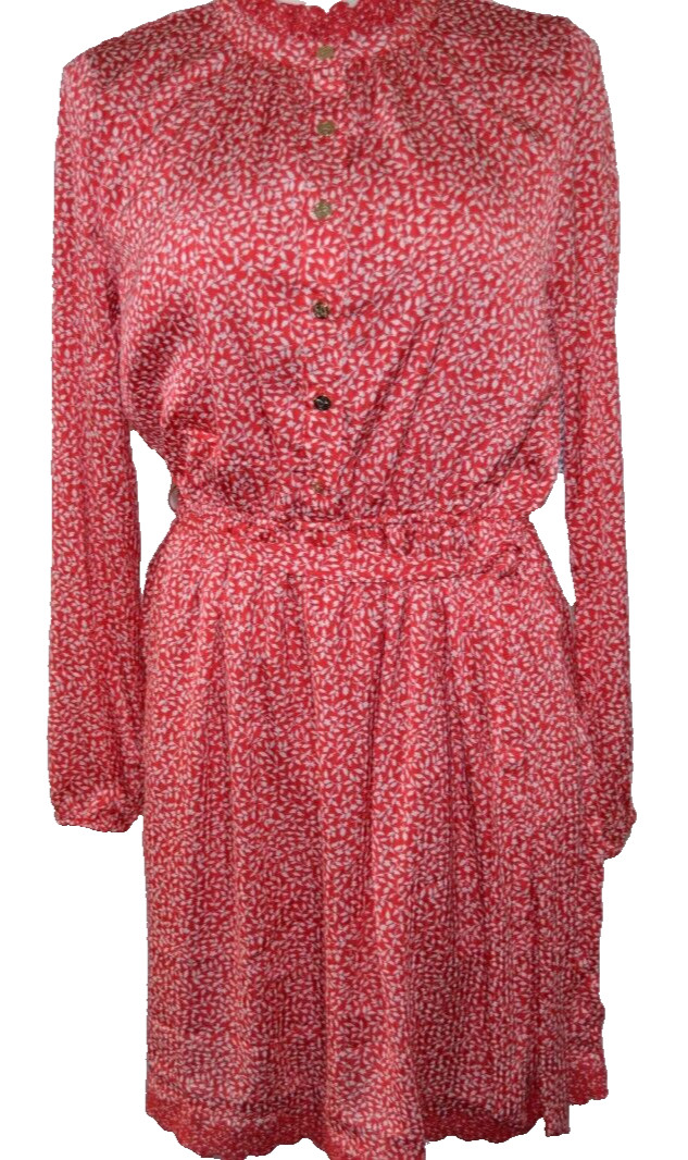 DRAPER JAMES Button Front Shirt Dress RED/CREAM Size S Vintage Fully Lined NWT