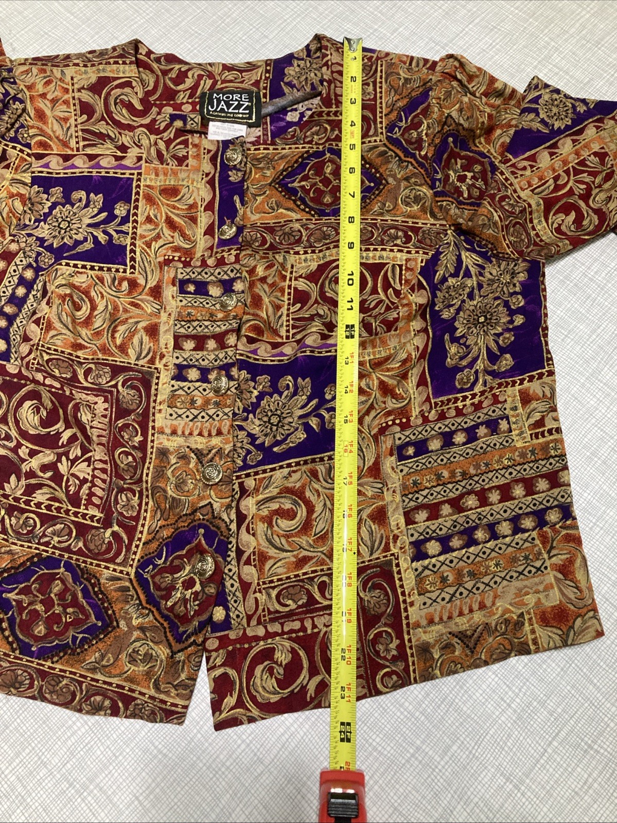 Vtg 80s 90s More Jazz Rayon Blouse Skirt Set Plus Sz 18 Tapestry Boho Floral USA