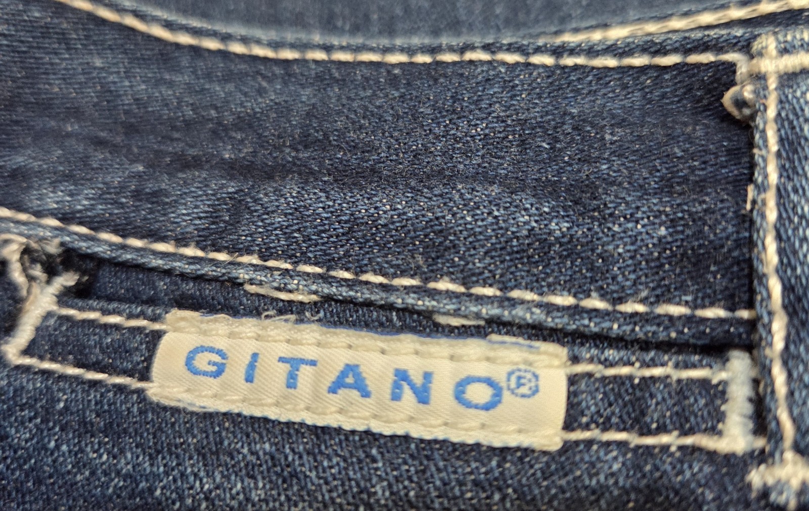 Vintage Gitano size 14 see measurements Denim White Stitching A Line Skirt 80’s
