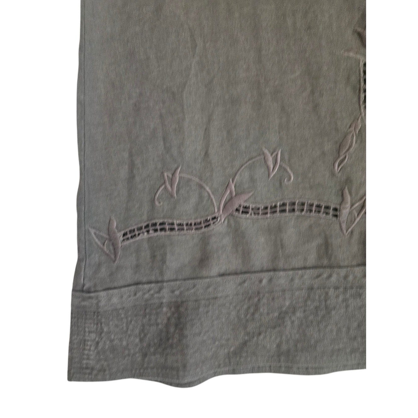 Cabi Chocolate Brown Linen Embroidered Skirt Sz 12 Boho Cottage Prairie Peasant