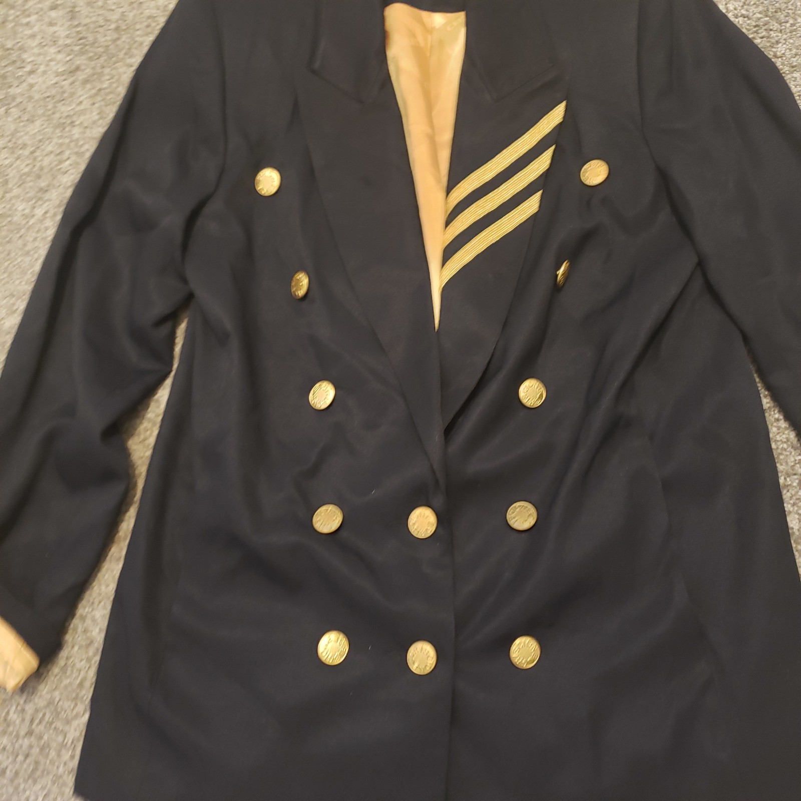 Criscione Navy Blue Navy Style Lined Women’s Jacket Vintage Clothing S