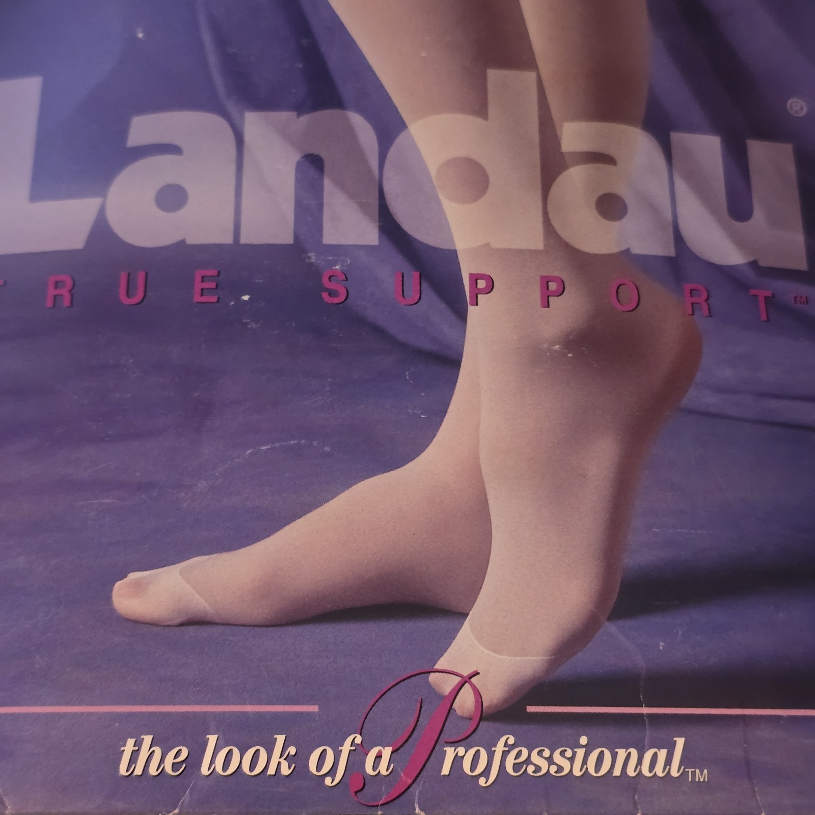 Vtg Landau True Support Pantyhose Medical Nursing White Nylons Control Top ~Prop