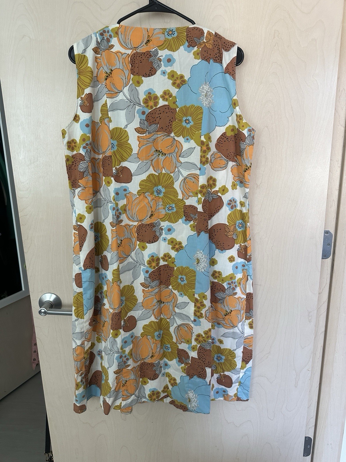 Vintage 60s/70’s A Nancy Frock Floral Cotton Shift Dress Mod Hippie Boho