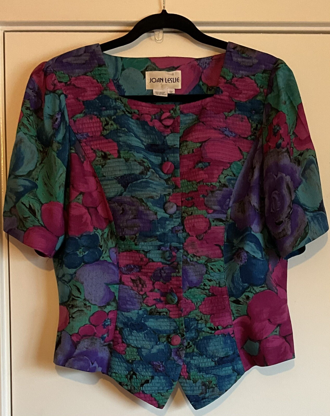 Joan Leslie Vintage 80’s Women’s Top Tropical Hawaiian Size 12 Golden Girls