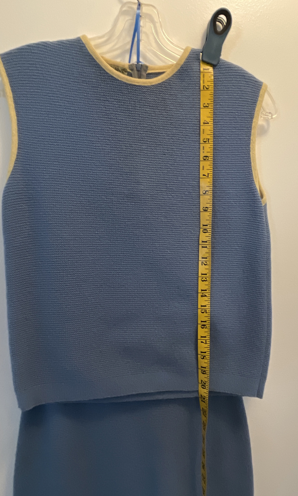Vintage 1950s LOFTIES Baby Blue Sweater Top& Skirt SET Mid Century Retro Fashion