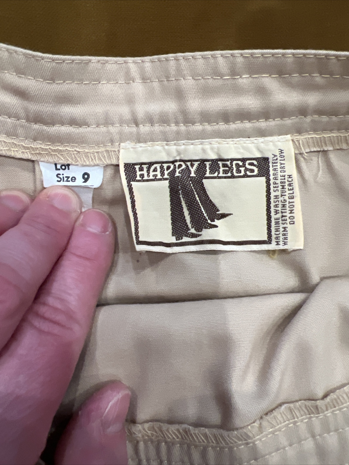 Vintage Happy Legs Skirt 1970s Wrap Skirt Knee Length Size 9 Khaki