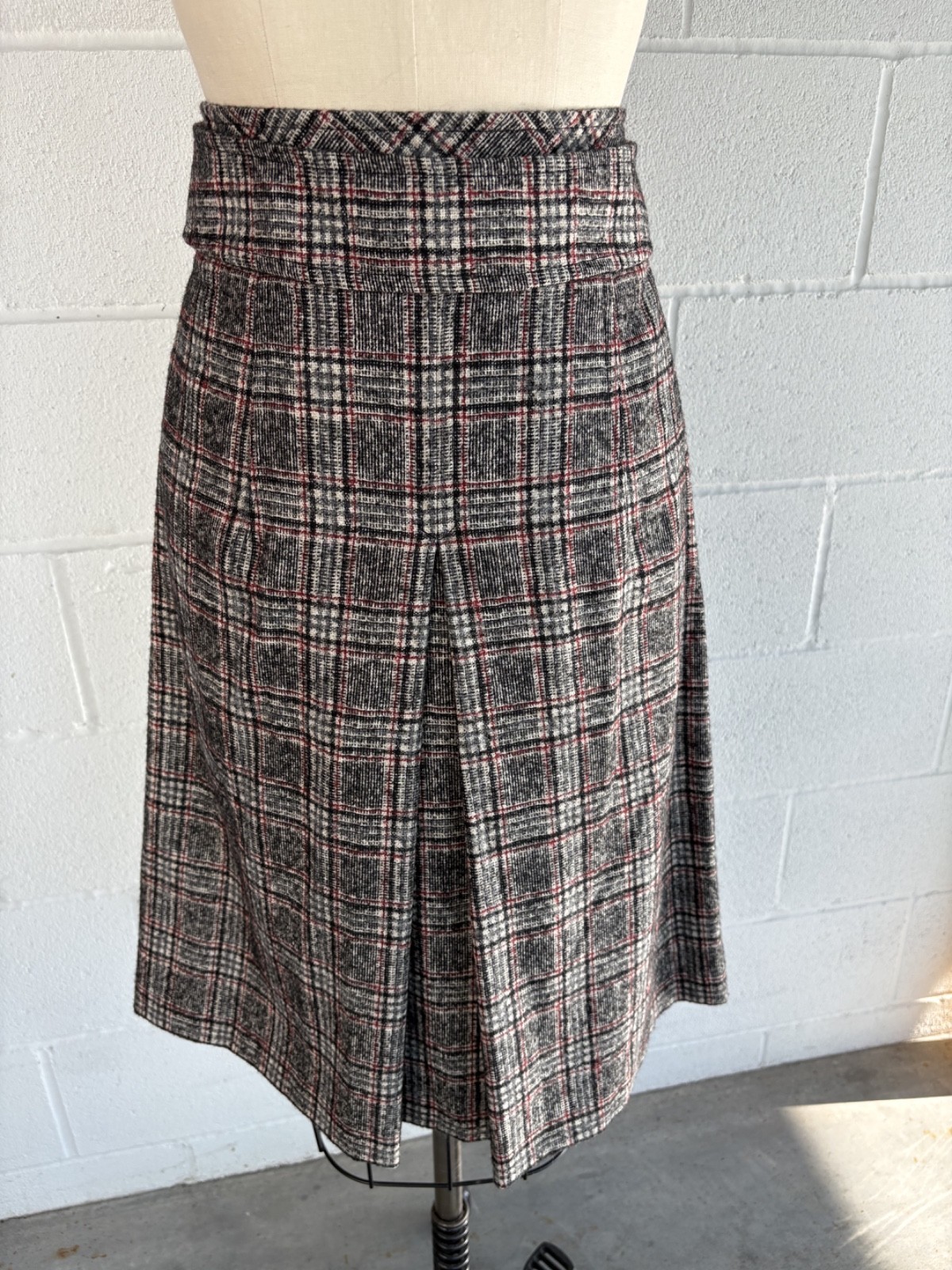 Vintage Y2K Les Copains Glen Plaid Skirt Suit Italian Designer Blazer & Skirt