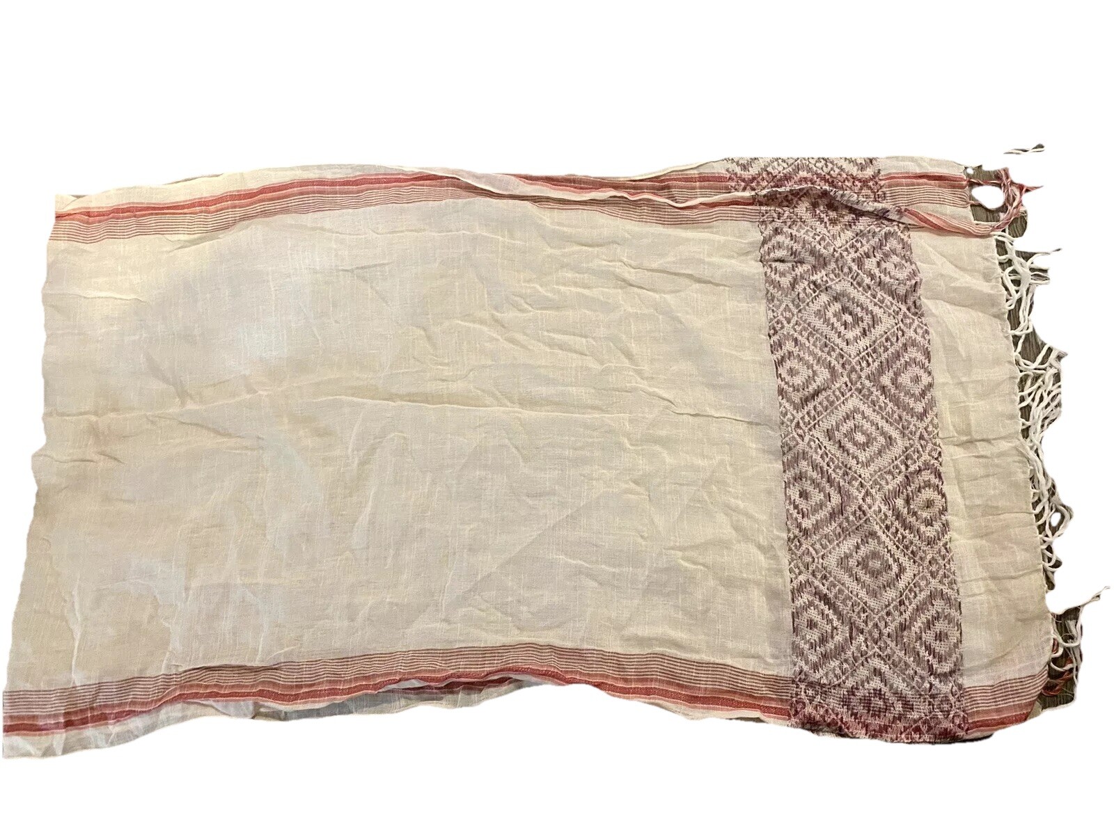 Traditional Crafted Scarf With Fringe 22×78