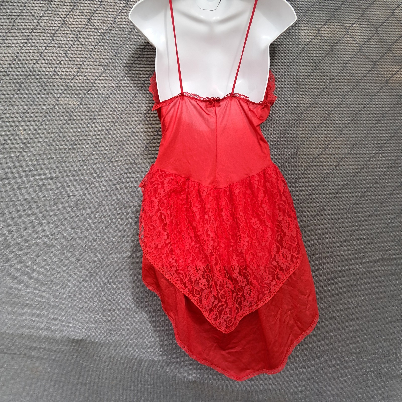 Traffic Jam Vintage 1990s Nylon Red Lace Teddy Women’s Small With Train
