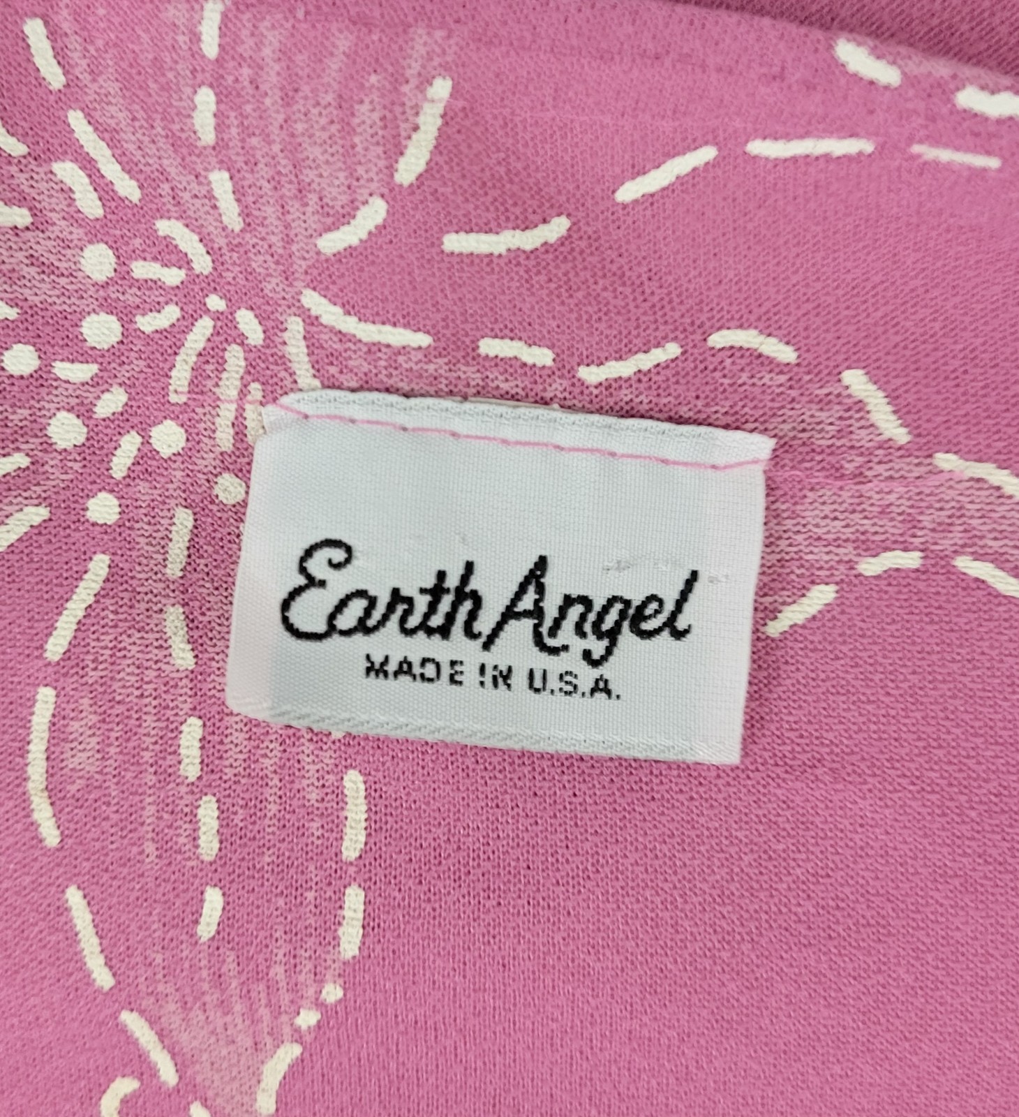 Vtg Earth Angel Mauvish-Pink Blouson Dress w Peplum & Cream Floral Print Size S?