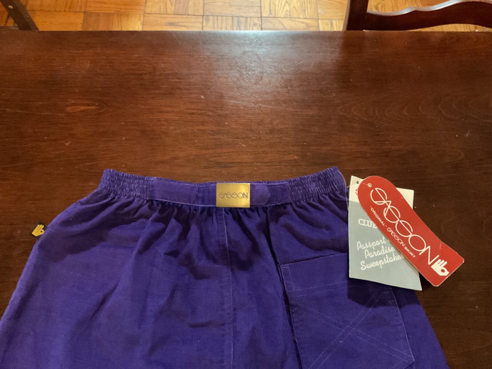 Vintage 80’s Sasson Corduroy Skirt A-Line Corduroy Modest Waist 24” Purple NWT