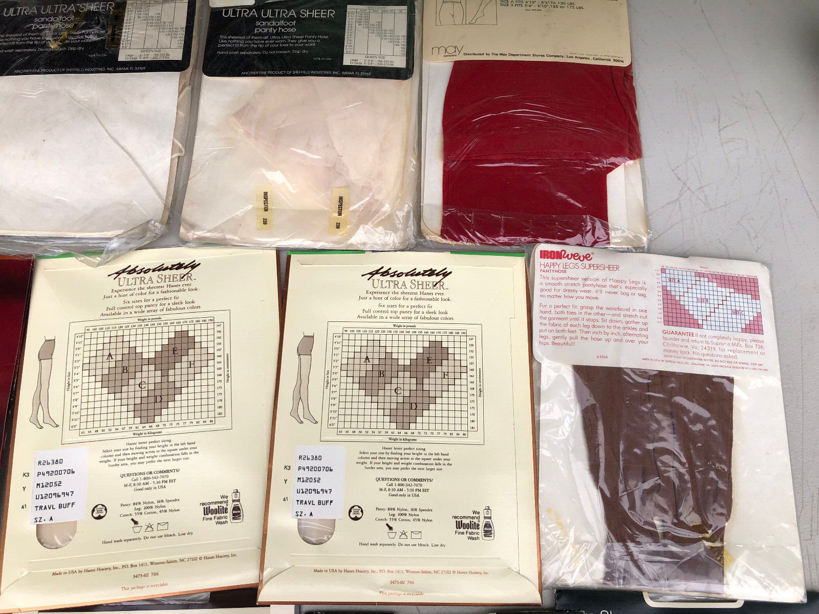 14 Vtg 80s 90s Pantyhose NIP Assorted Colors & Sizes Hanes May Co Charter Club