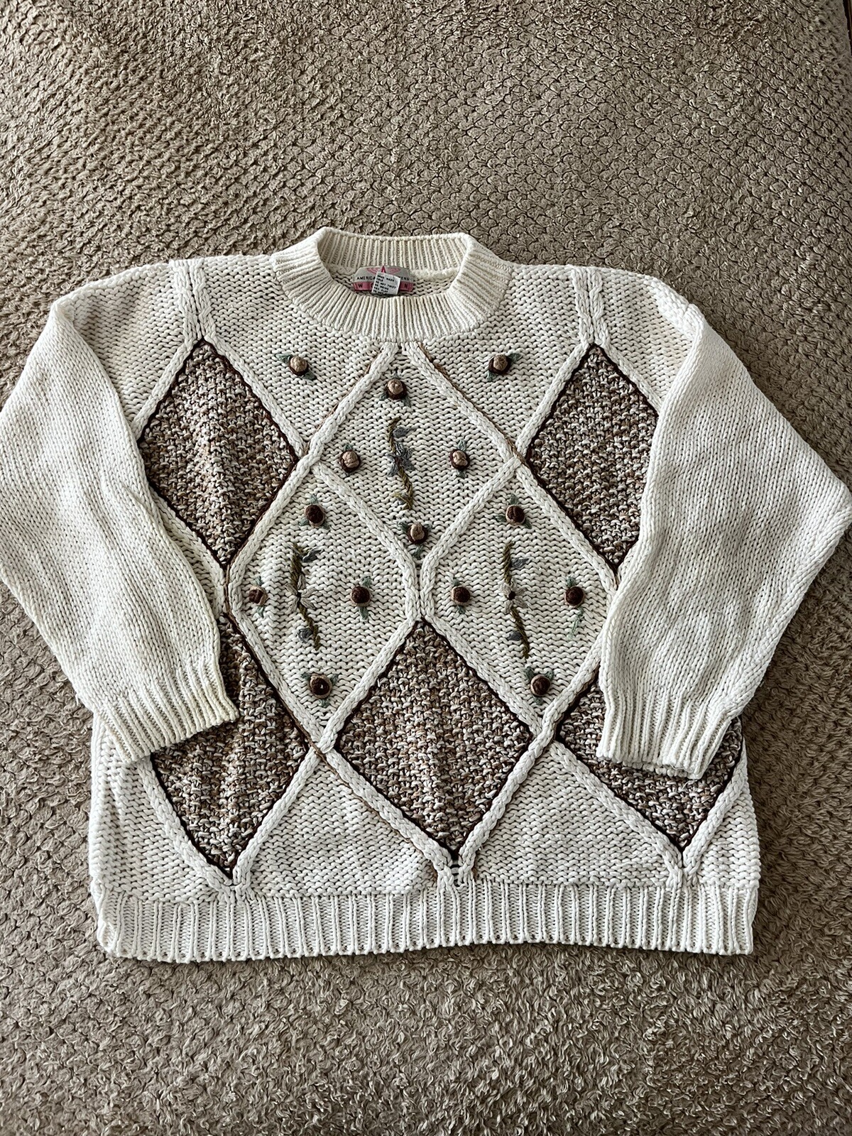 American Weekender Vintage 90’s Chunky Sweater GrandmaCore Cottage Core 1X