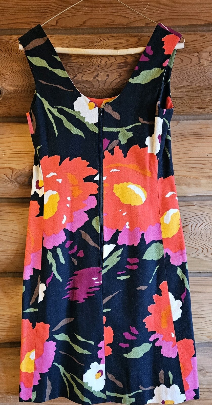 VINTAGE PAULINE TRIGERE MATCHING JACKET AND DRESS BLACK BRIGHT FLORAL SIZE 12