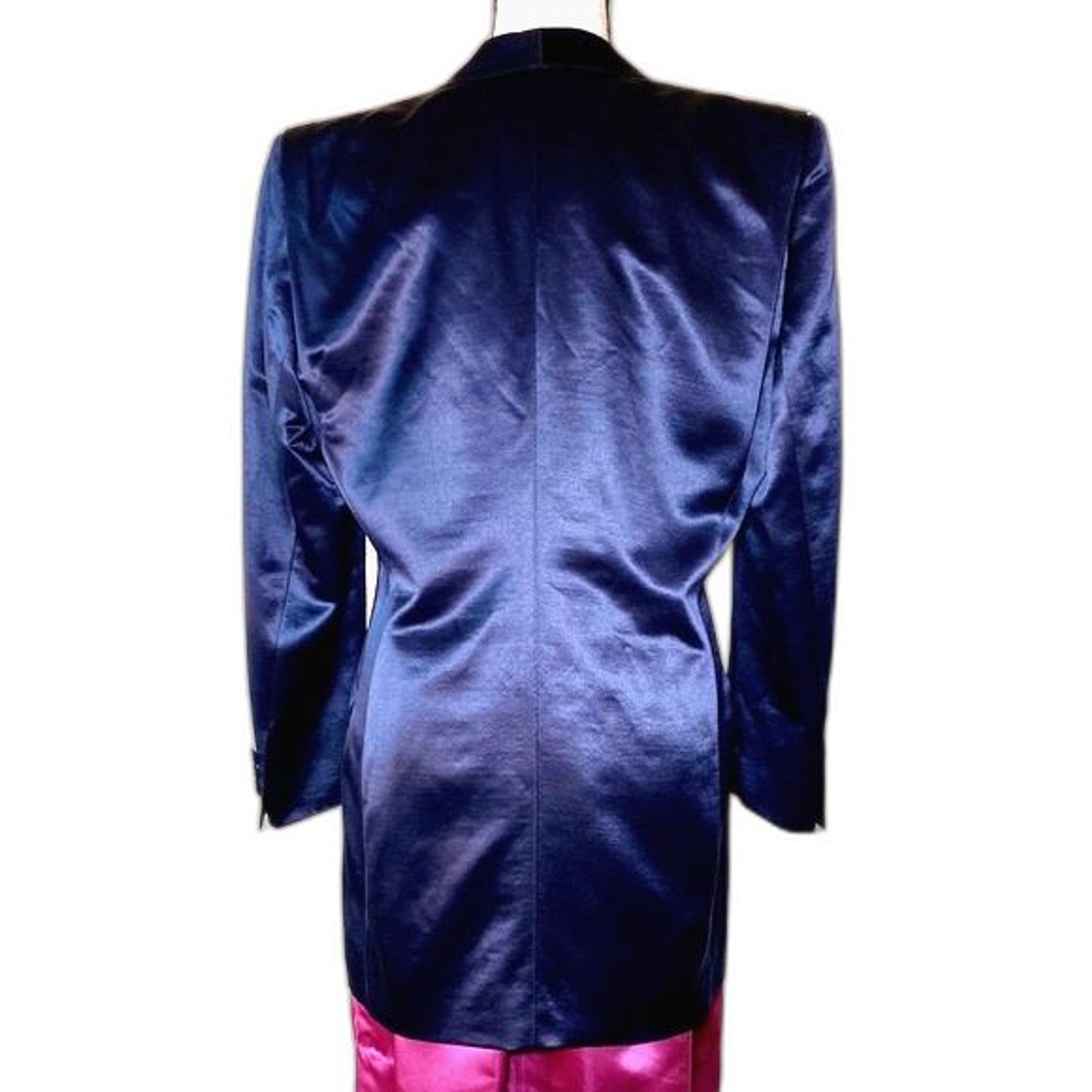 Vintage 80s Escada by Margaretha Ley Wool/Silk Blend Long Blazer Jacket Sz M/L