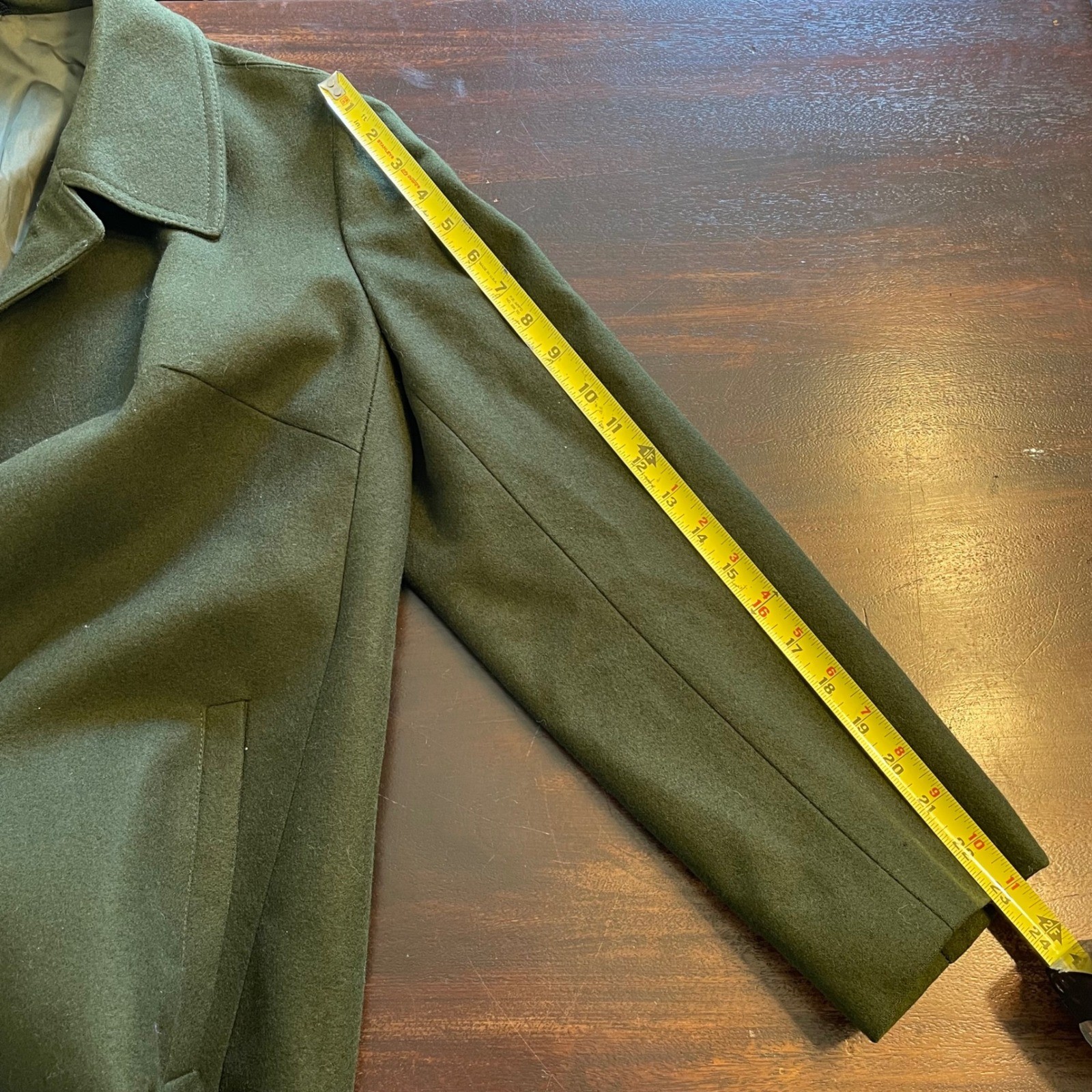 Salko Austria Tiroler Loden Wool Coat Forest Green Vintage A-Line Crest Buttons