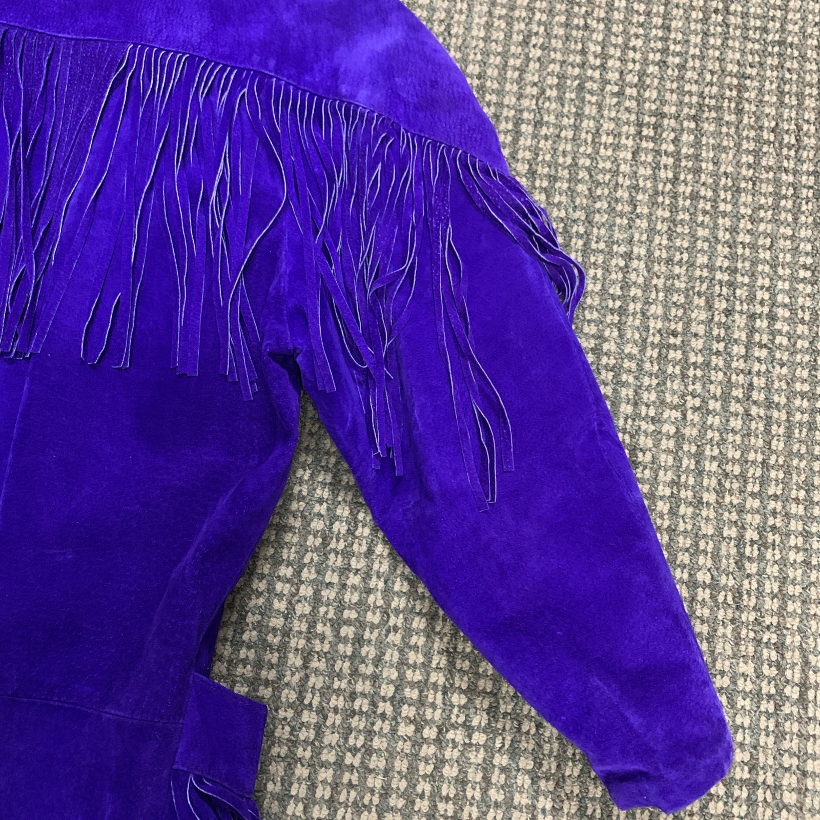 VTG Outerwear by Phoenix vintage purple suede Fringed jacket Western/Biker 80s