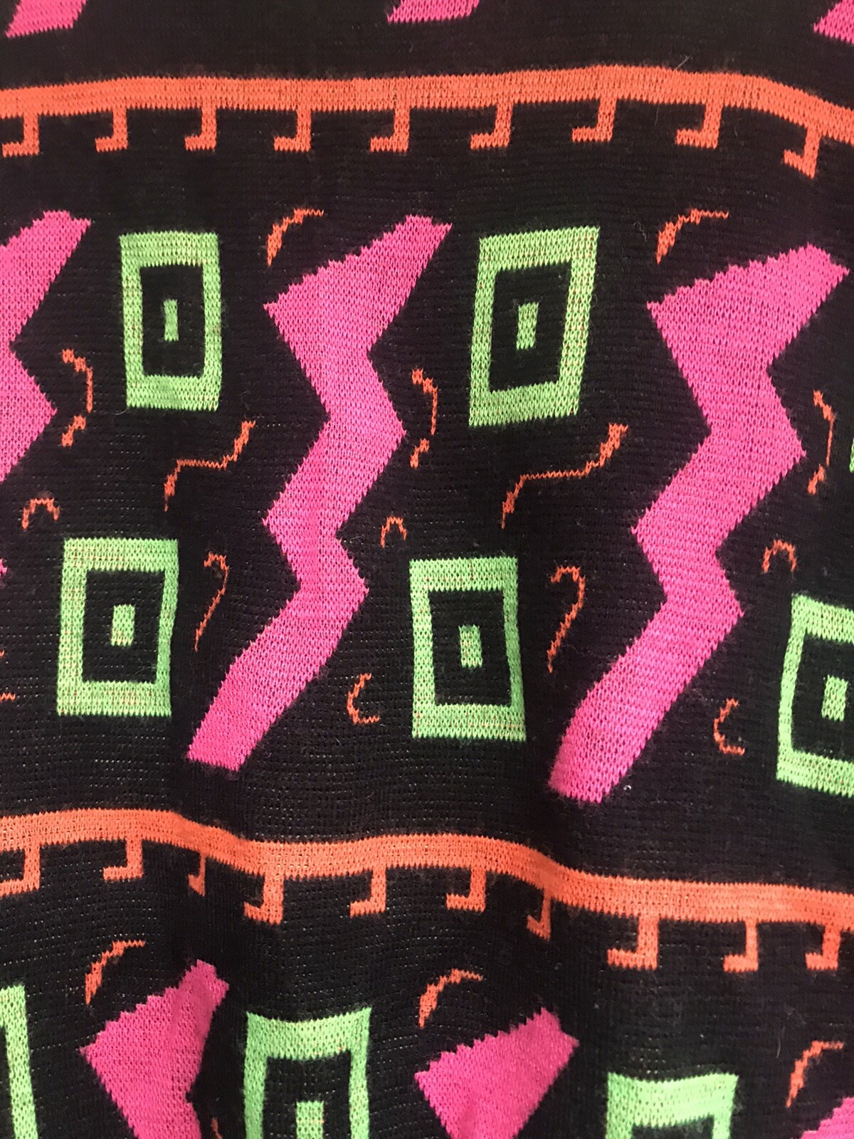 Vintage Ossi Skiwear Ski Sweater Neon Orange/Pink/Green 80’s Acrylic Wool Small