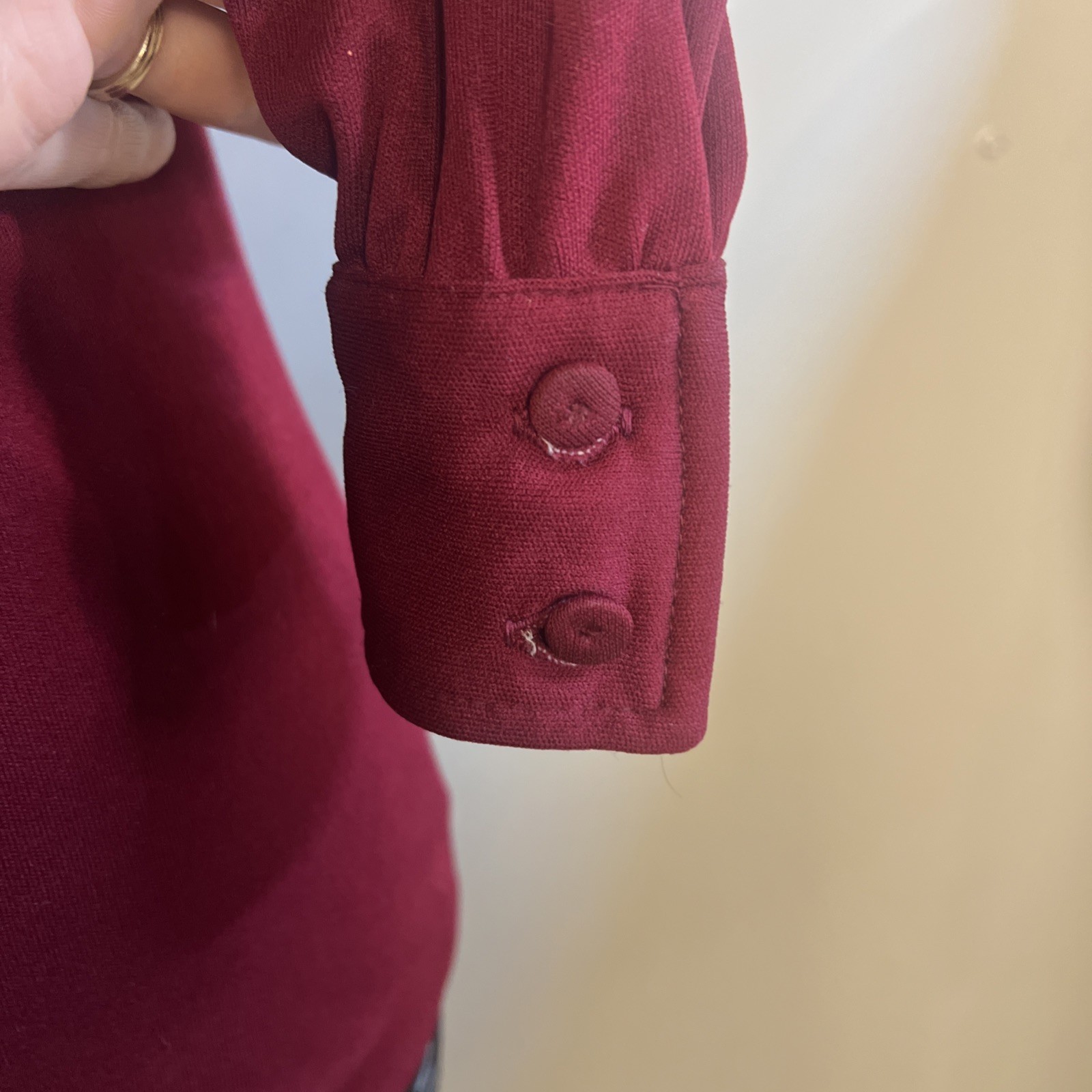 Tanner way By Melba Hobson Sz 6 Button Up Burgandy VTG 70s