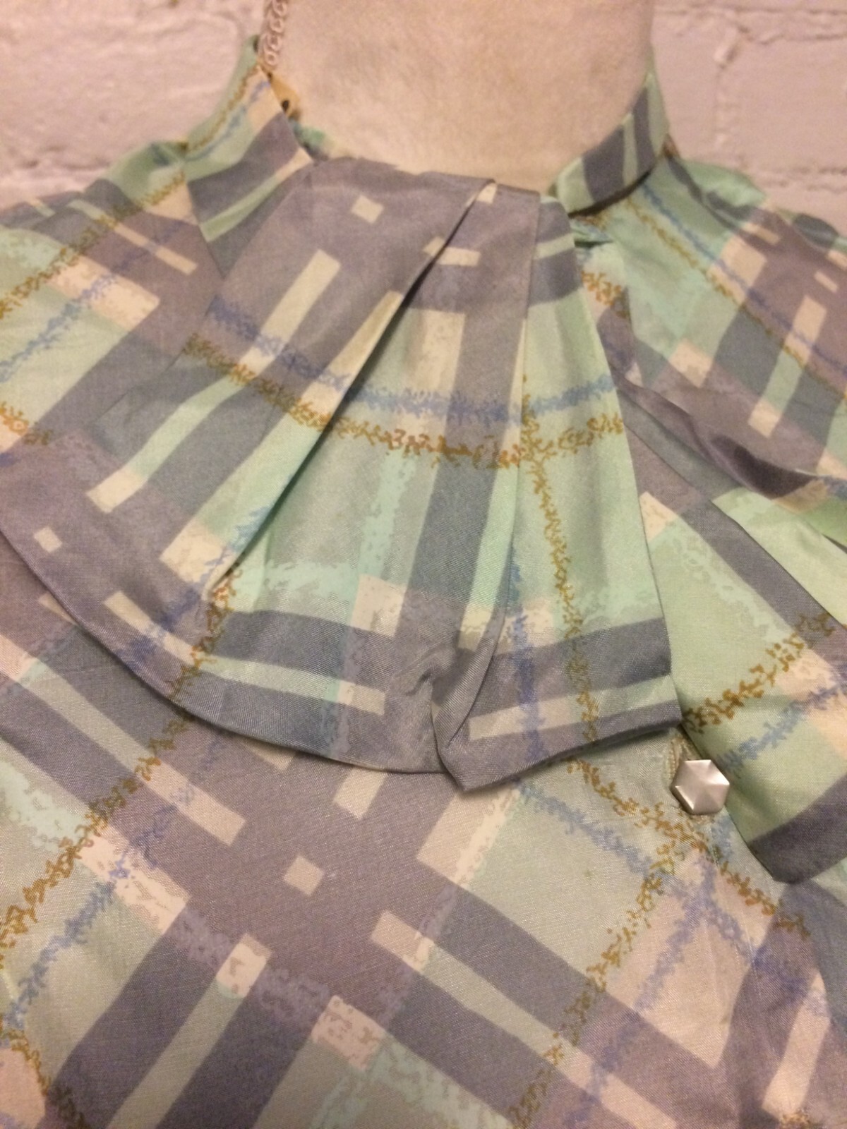 Vintage 60s Morelove The Couturier silk fitted bow neck blouse small secretary