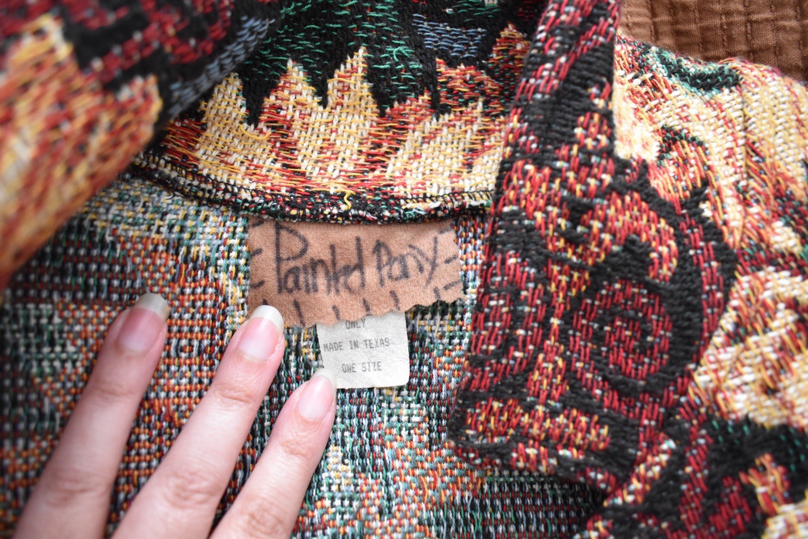 Vintage Painted Pony Sunflower Floral Tapestry Cotton Jacket One Size
