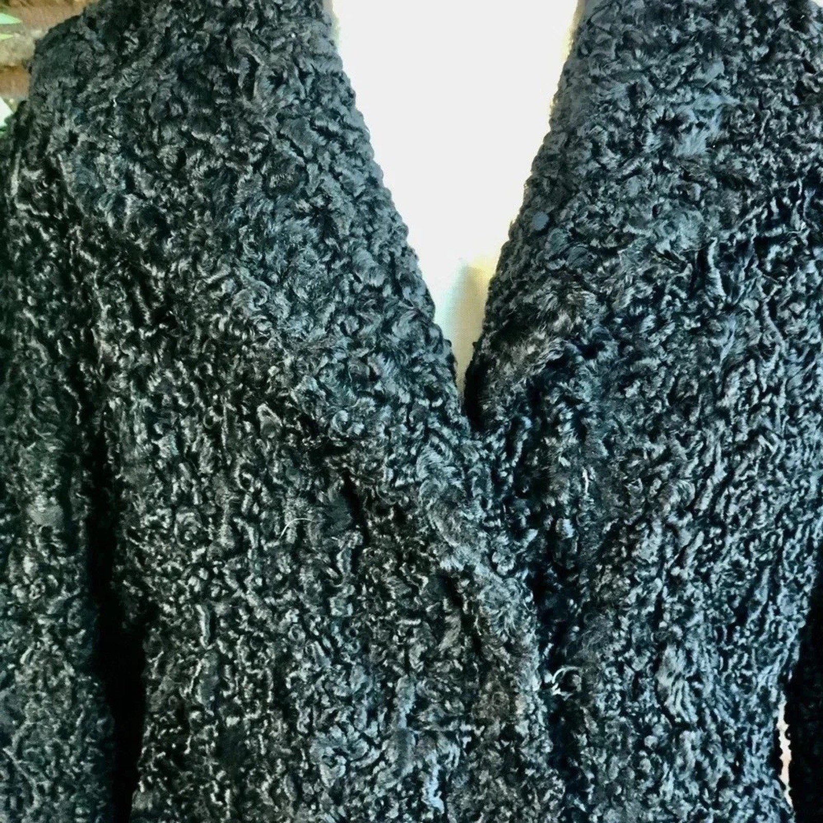 Voula Mitsakou Greek Vintage Genuine Persian Lamb Cropped Opera Jacket