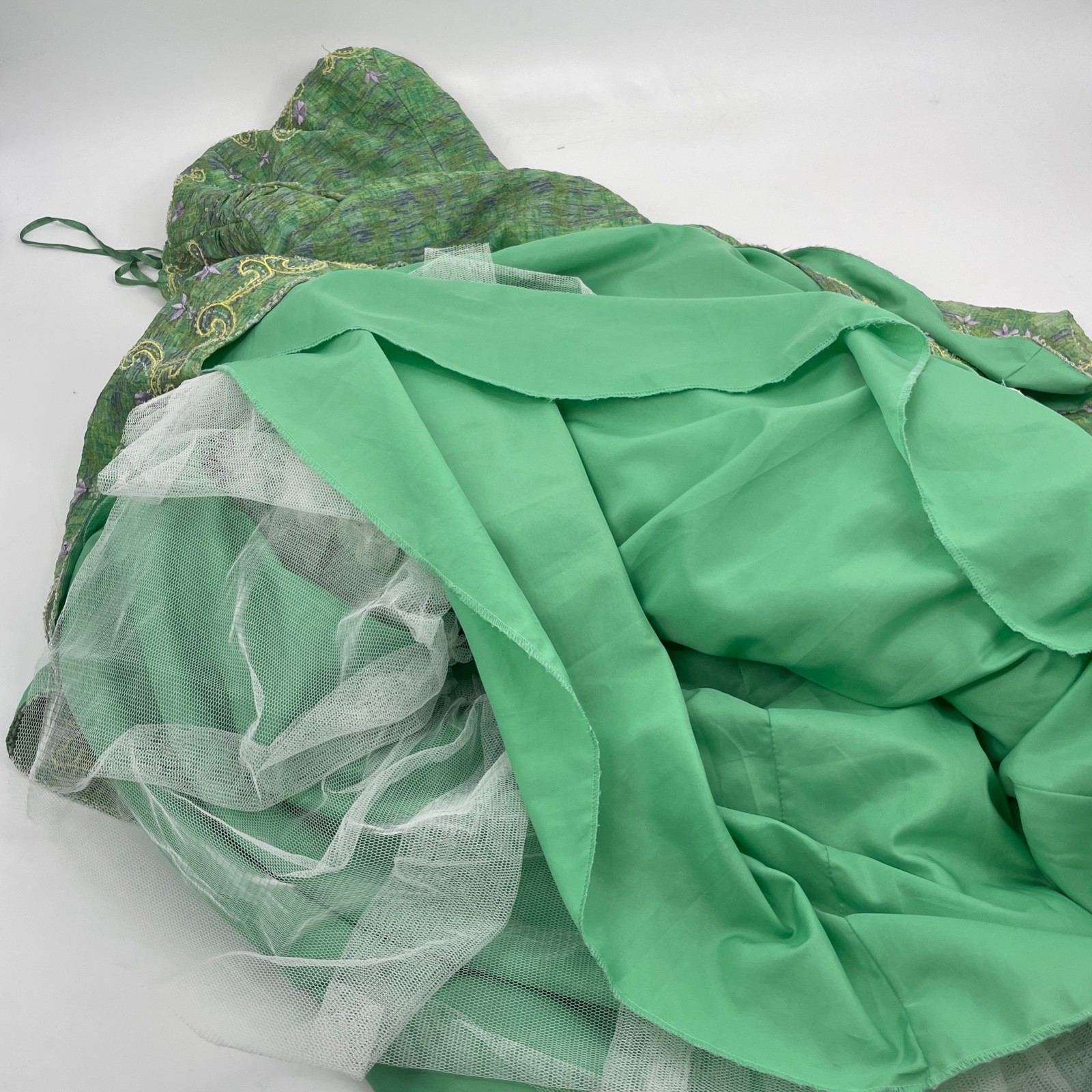 COLI Couture women’s 6 (US 2-4) Green strapless Beaded party flared Dress gown