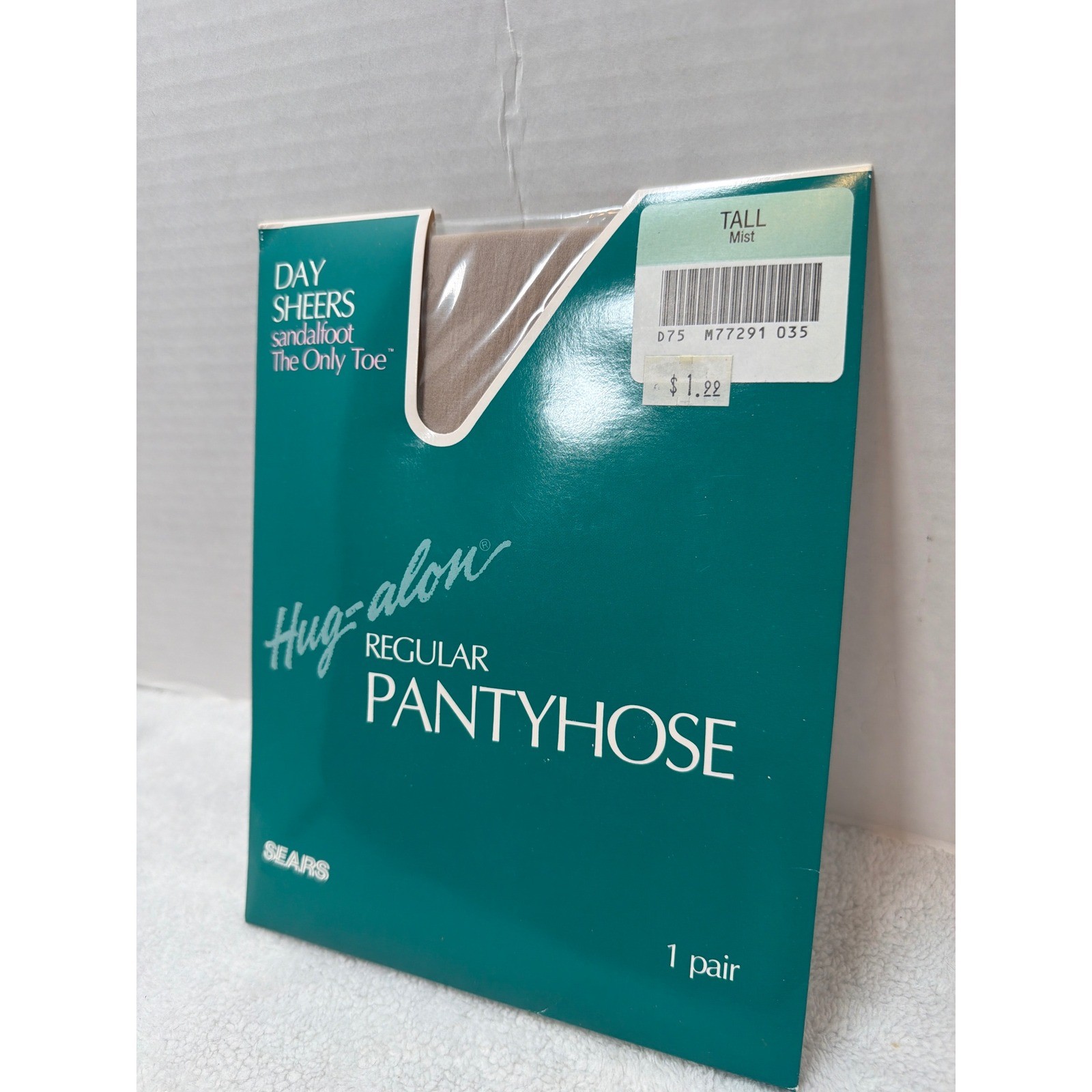 NOS VTG Sears Hug-alon Pantyhose Women Tall Mist Day Sheers Sandalfoot