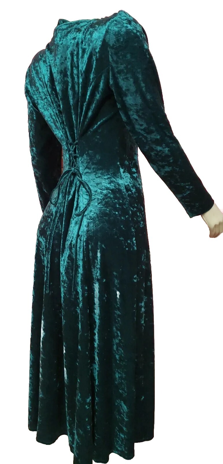 Brett Alixander Victorian Style Vintage Velvet Green Dress Womens Midi Sz 10 #C