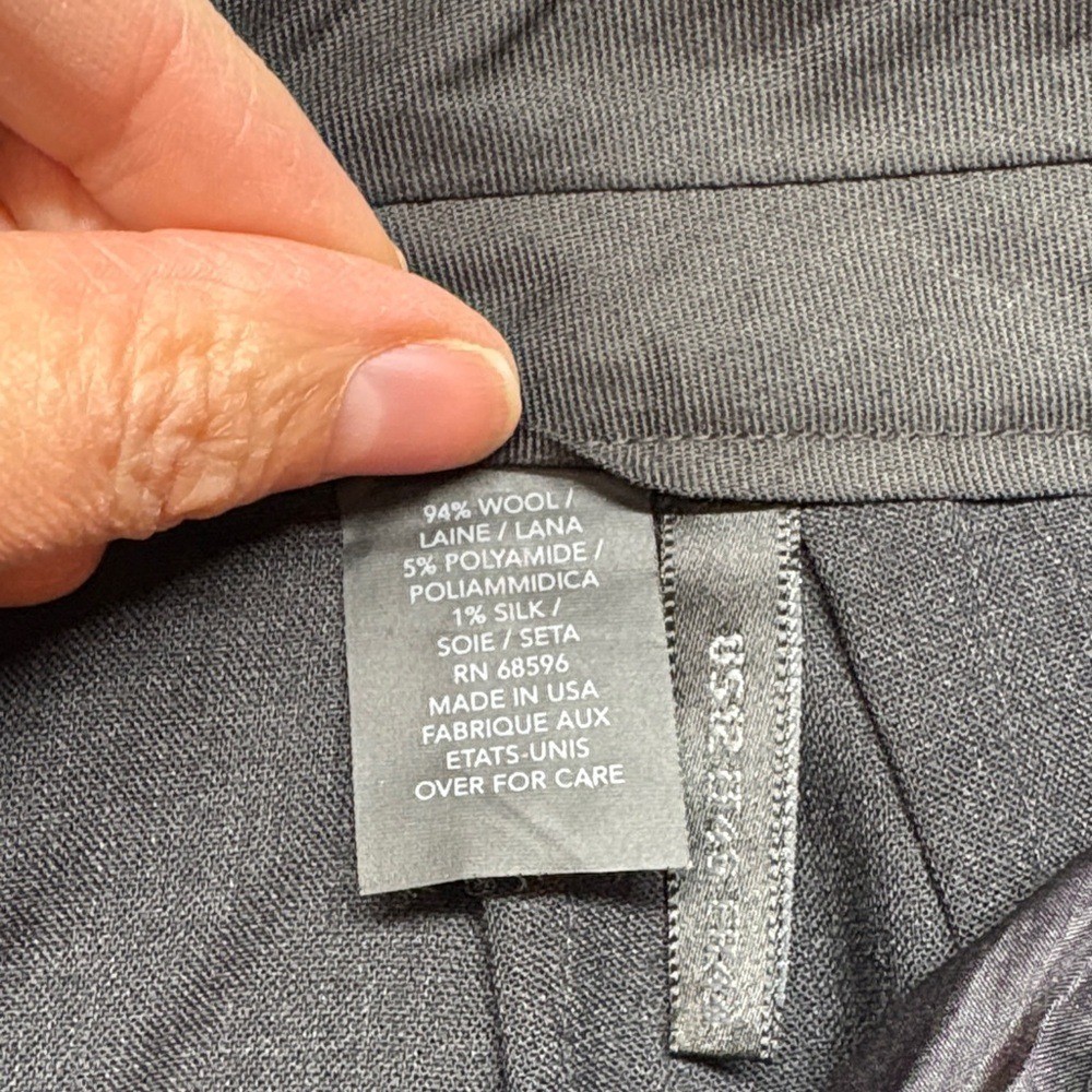 Vintage Donna Karan Trousers 12 Charcoal Grey Pinstripe Pants UNITE USA $695 NWT