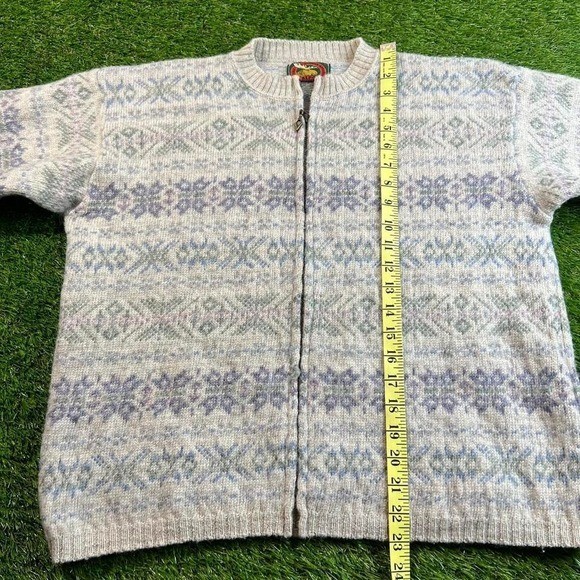 Vintage Alps Wool Cardigan Sweater Womens L Nordic Fair Isle Boho Cottage Core