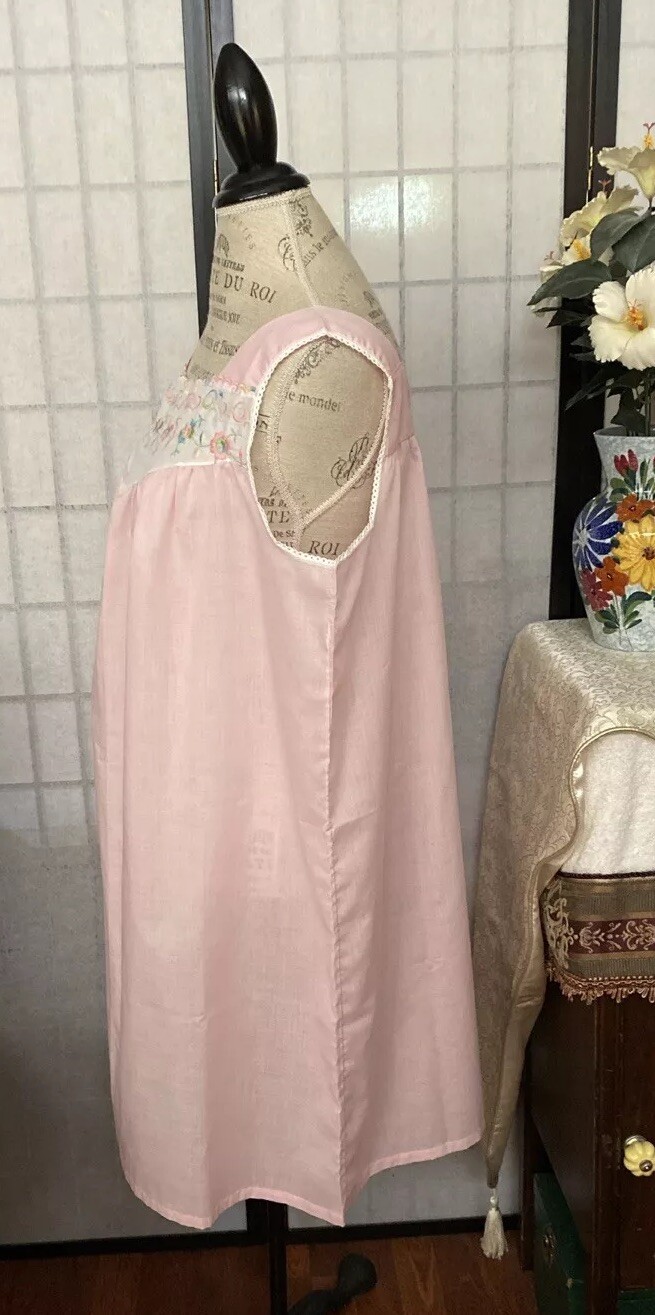 Improved Living NIP VTG 60/70s Wom Estim XL/2XL Embroider Bodice Gown 48” Bust