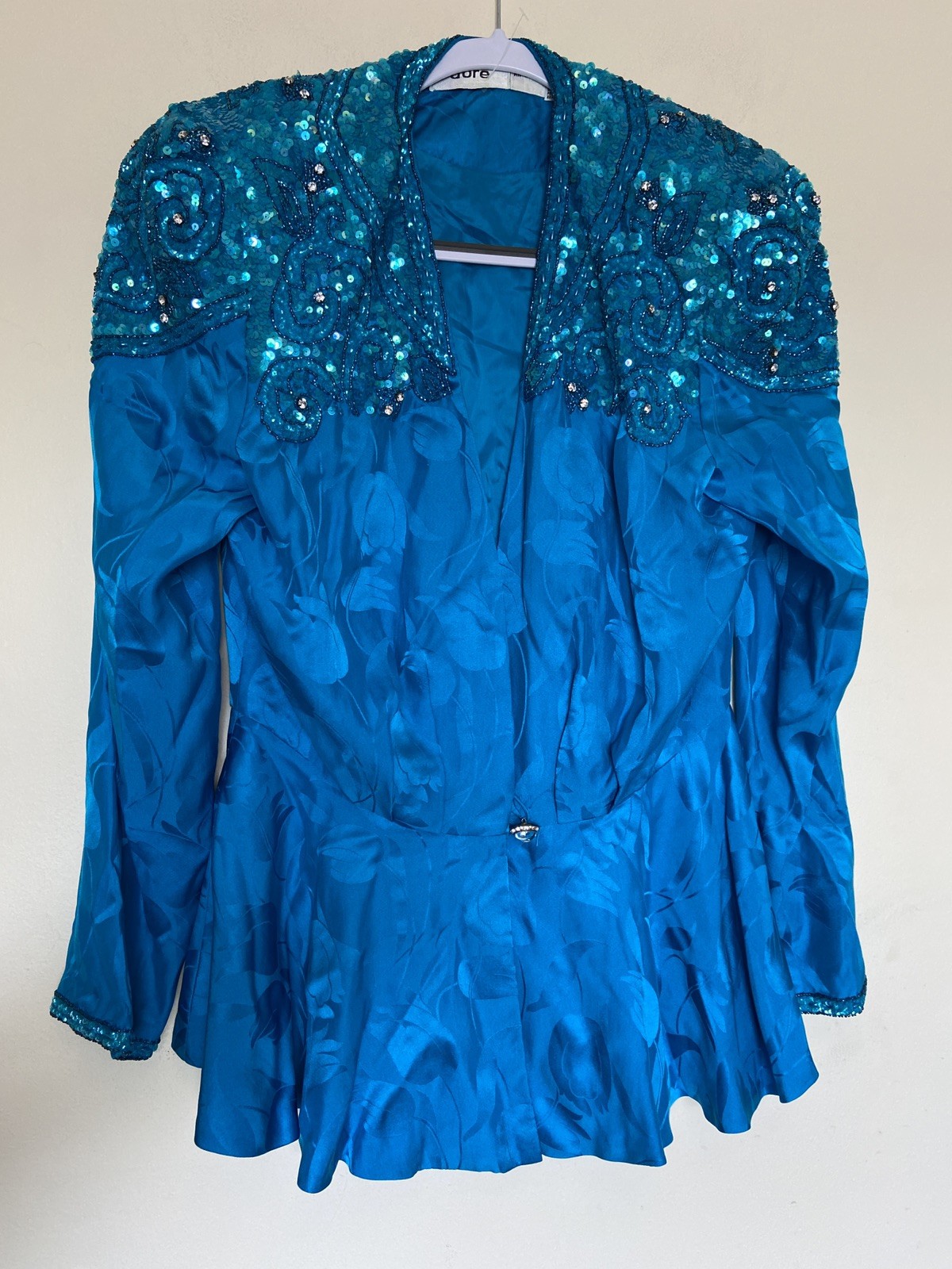 NWOT Vintage D’ore 100% Silk Sequin Beaded Paisley Embellished Jacket Sz 12