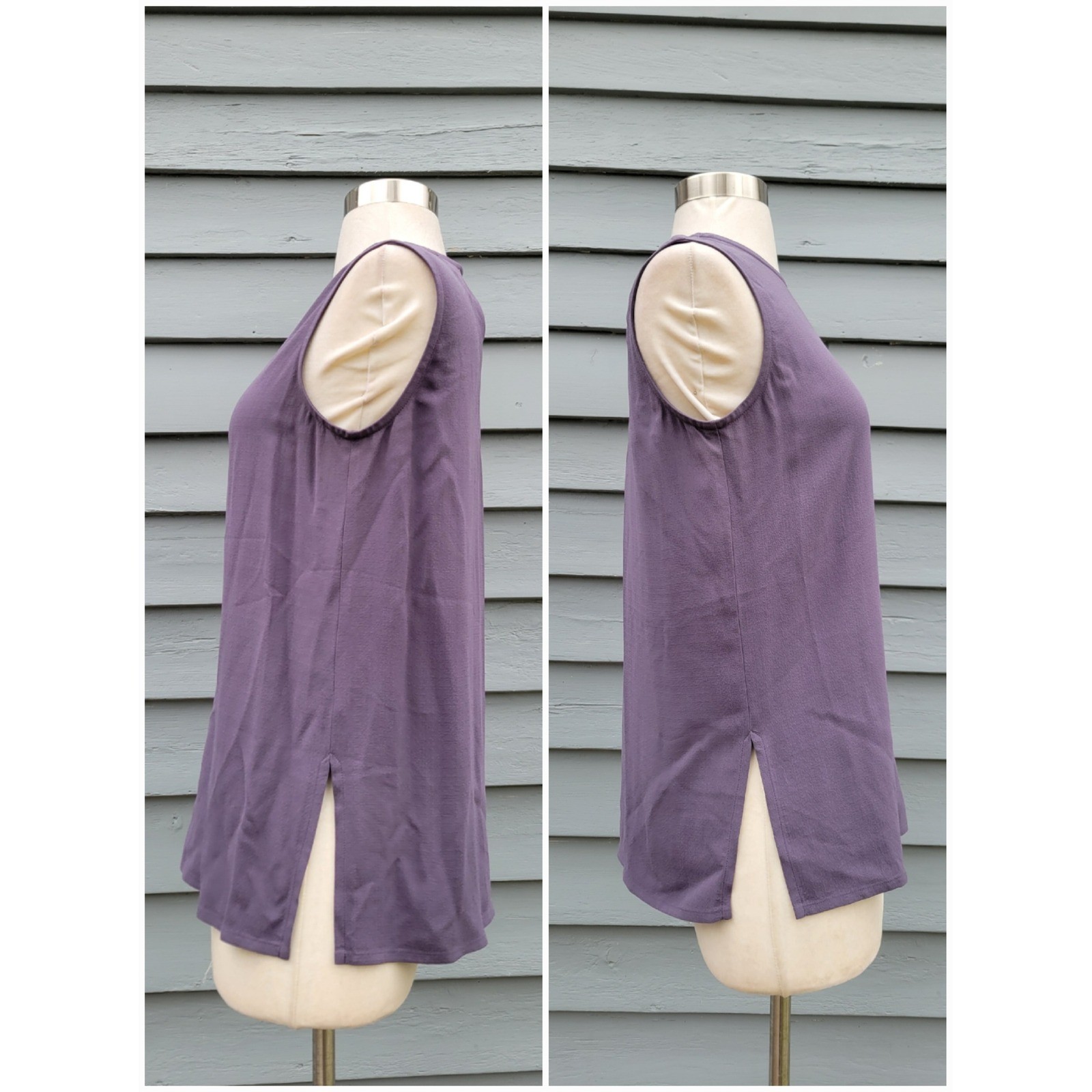 Eileen Fisher 3 Piece Skirt Set Purple 100% Silk Cardigan Shell Maxi Skirt Sm