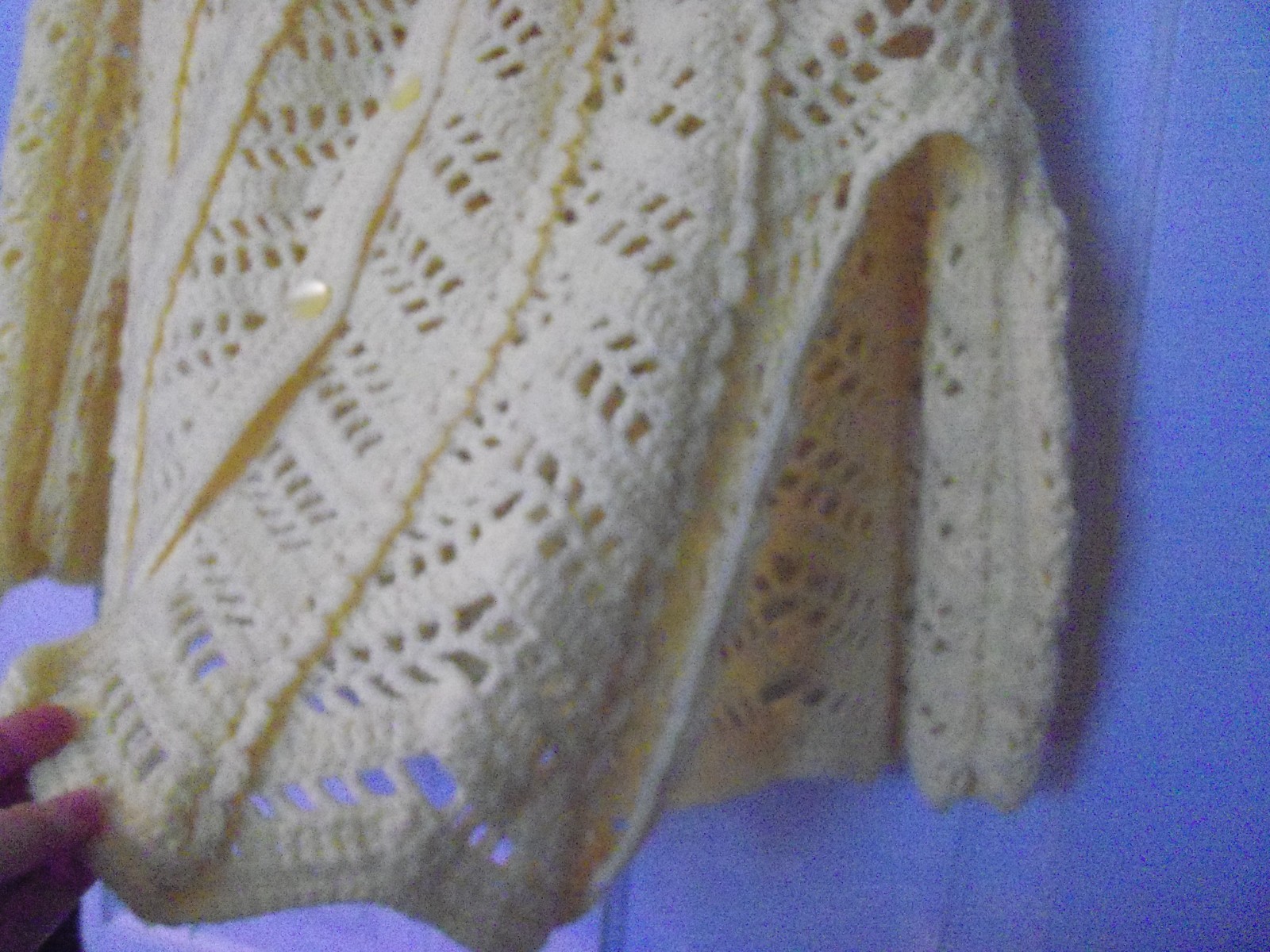 3 pc Mixed Lot of Vintage Crochet Shawls Yellow White Green