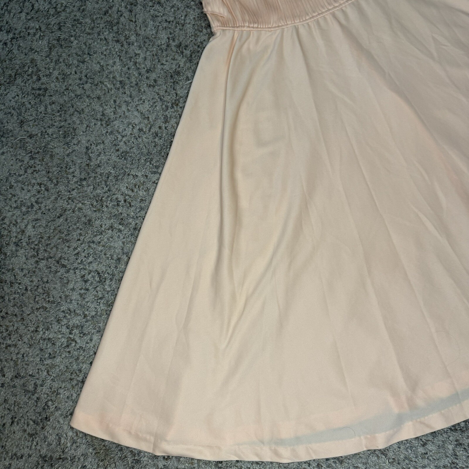 Vintage Queen’s Row Inc Size 18 Elastic Waist Dress Coral Flowy Skirt Cap Sleeve