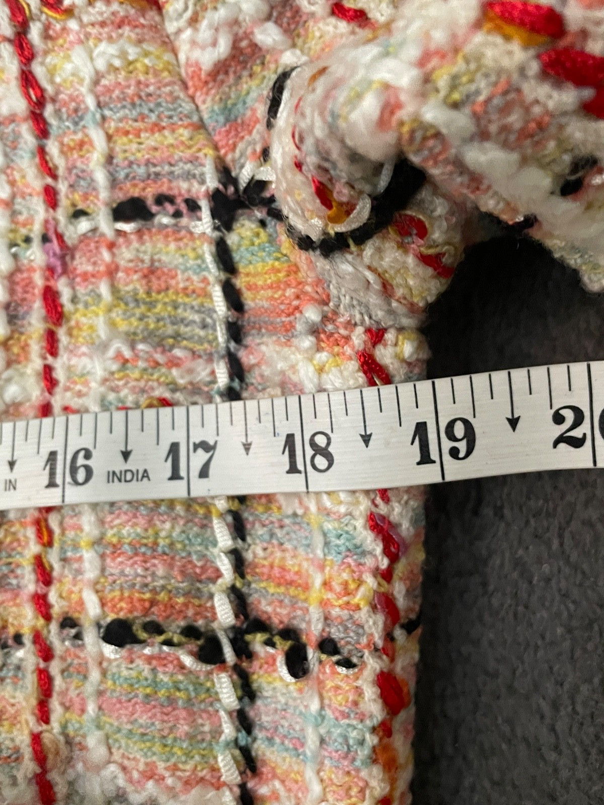 Vintage Adolfo Jacket & Skirt Suit M Pink Red Boucle Starburst Buttons Saks